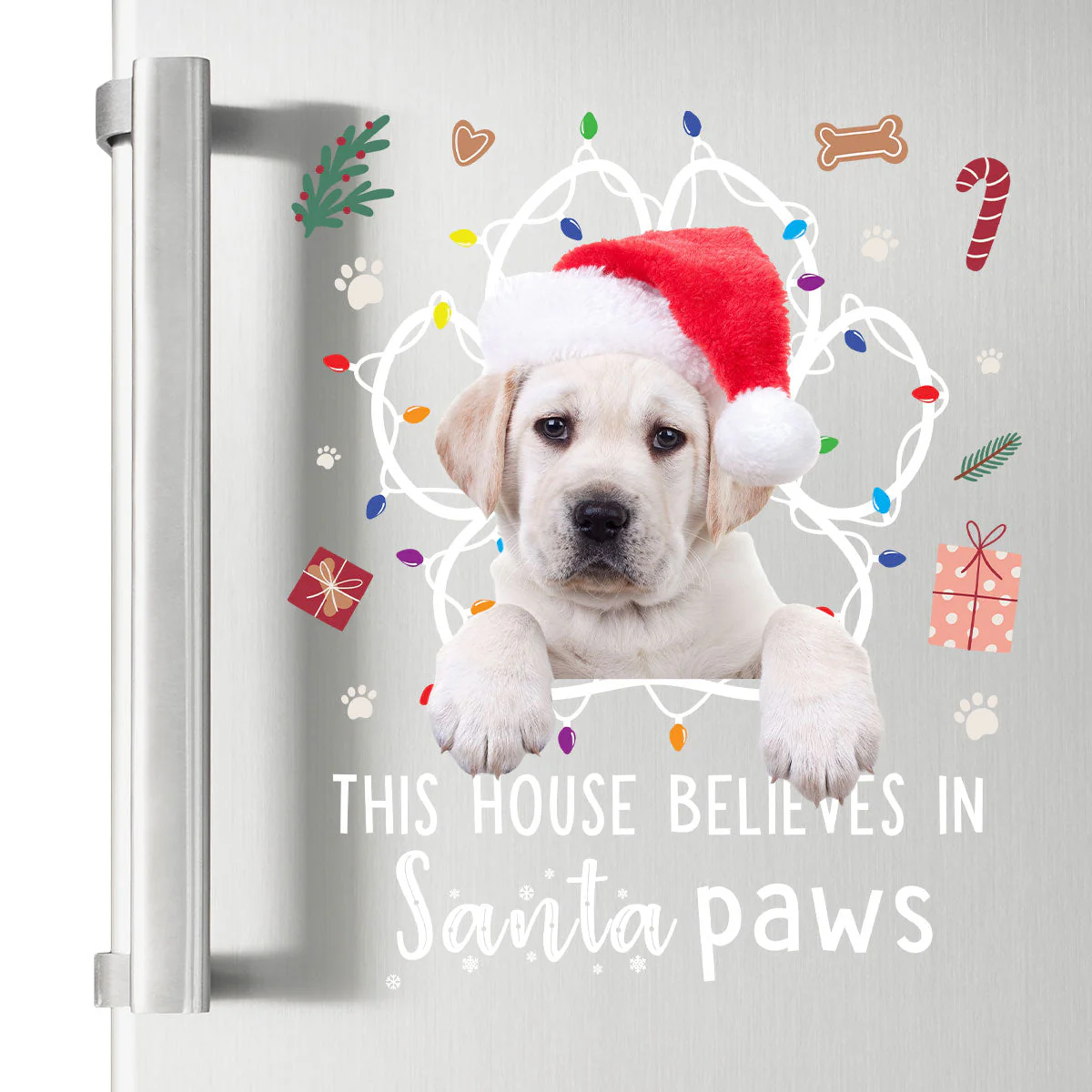 This House Believes In Santa Paws - Personalized Photo Decal - Image 7