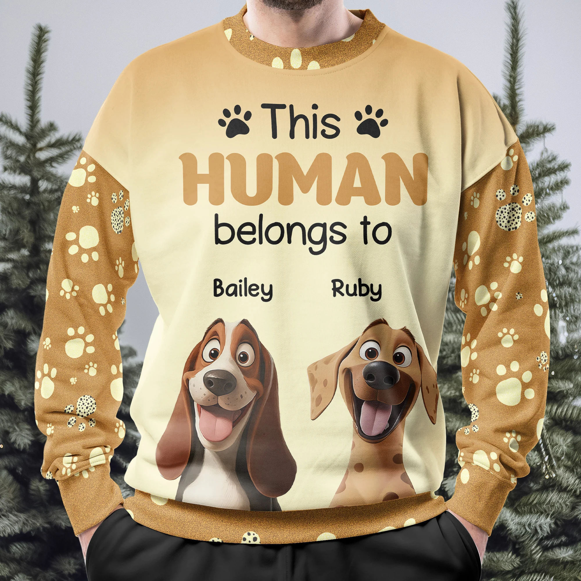 This Human Belongs To - Personalized 3D Printed Sweatshirt - Image 4