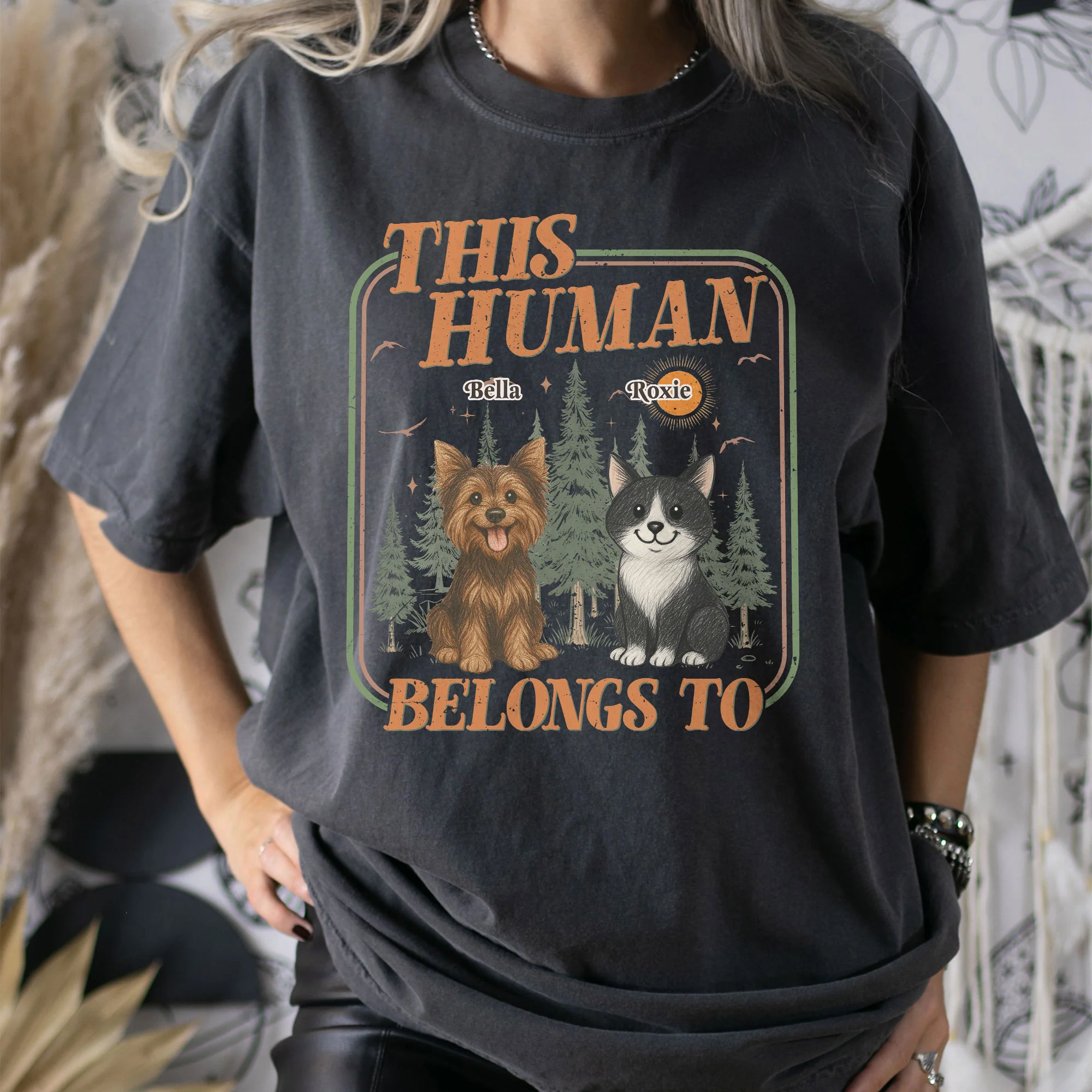 This Human Belongs To - Vintage Version - Personalized Shirt - Image 2