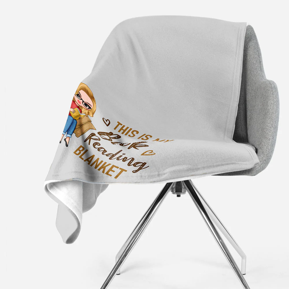 This Is My Book Reading Blanket - Personalized Blanket - Chibi Girls - Image 2
