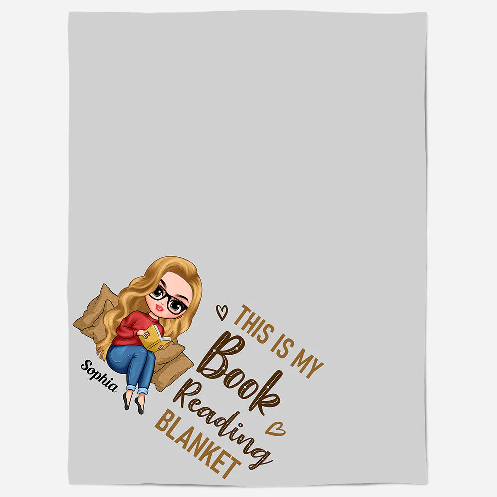 This Is My Book Reading Blanket - Personalized Blanket - Chibi Girls - Image 3