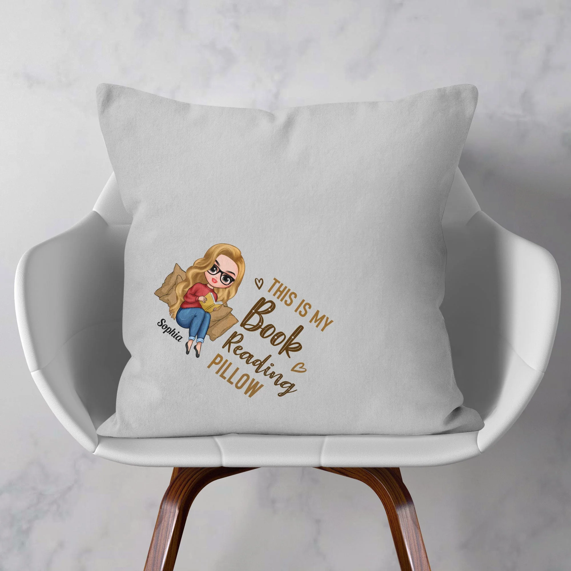 This Is My Book Reading Pillow - Personalized Pillow (Insert Included) - Birthday, Christmas, New Year Gift For Book Lovers, Friends, Her, Girl, Woman - Image 2