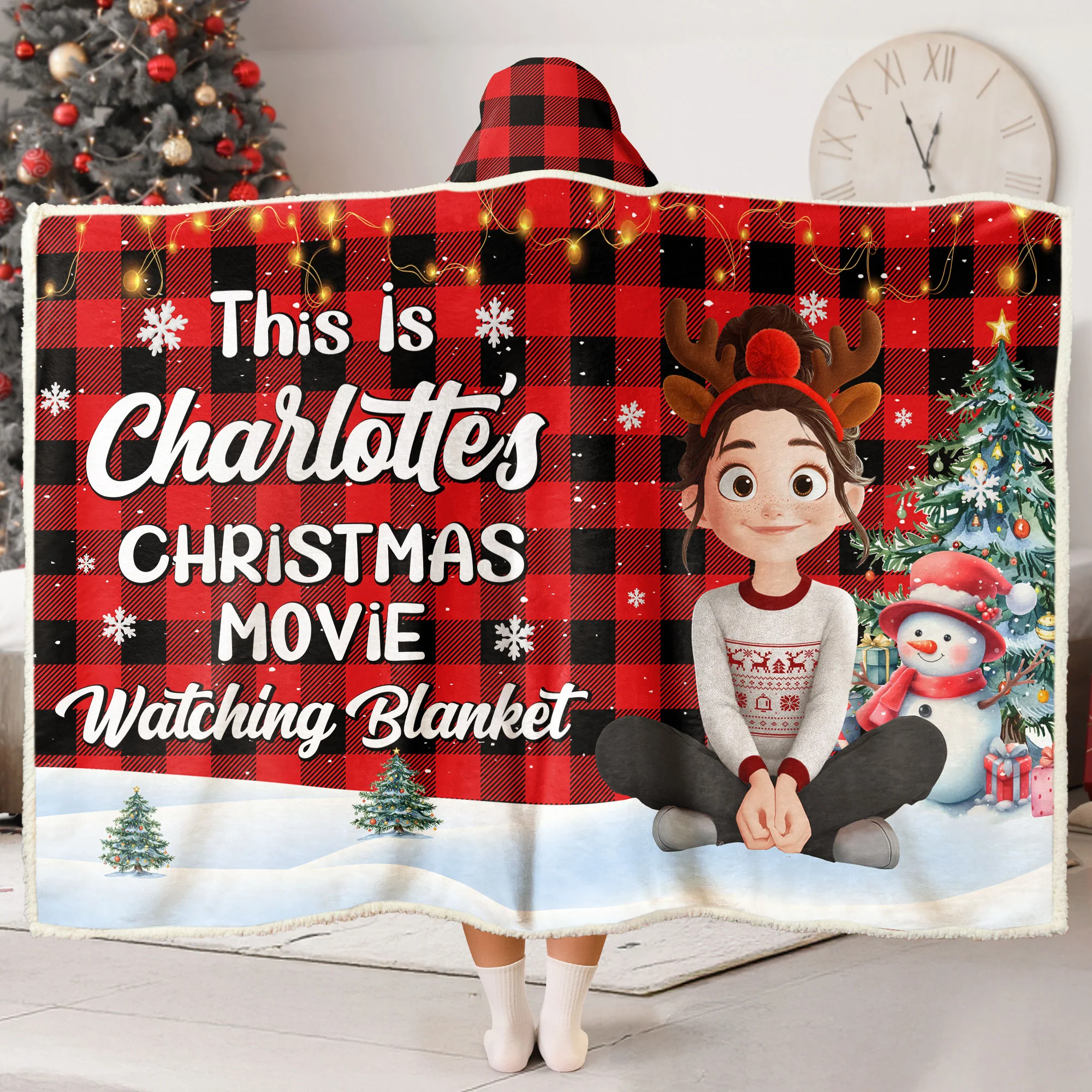 This Is My Christmas Movie Watching Blanket - Personalized Wearable Blanket Hoodie
