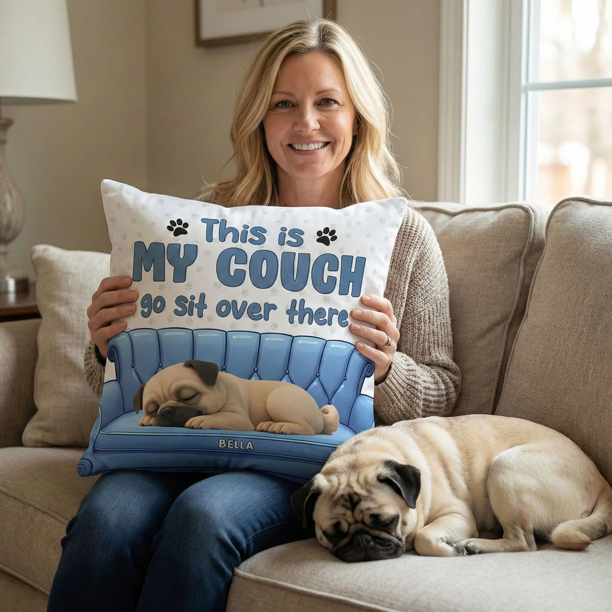 This Is My Couch Go Sit Over There - 3D Version - Personalized Pillows - Image 3