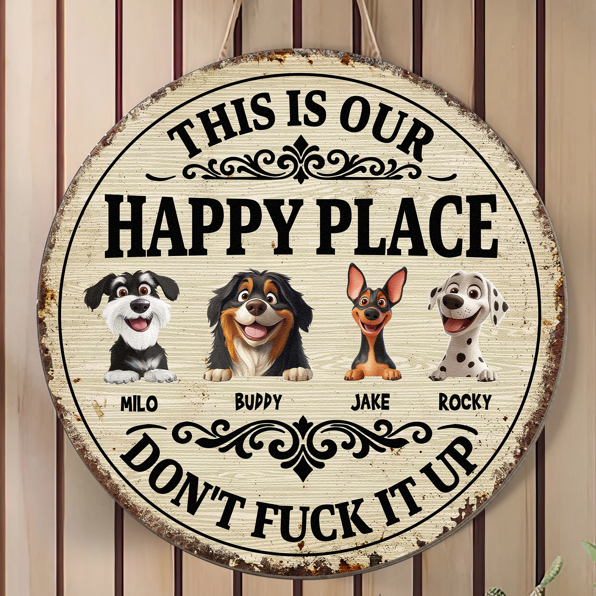 This Is My Happy Place Dont Mess It Up - Personalized Wood Sign - Image 2