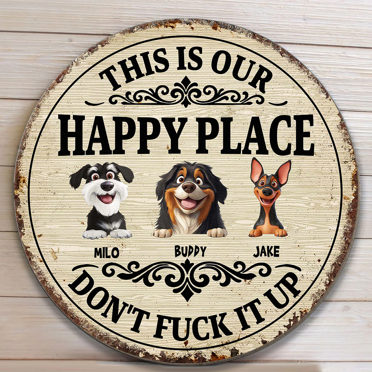 This Is My Happy Place Dont Mess It Up - Personalized Wood Sign - Image 3