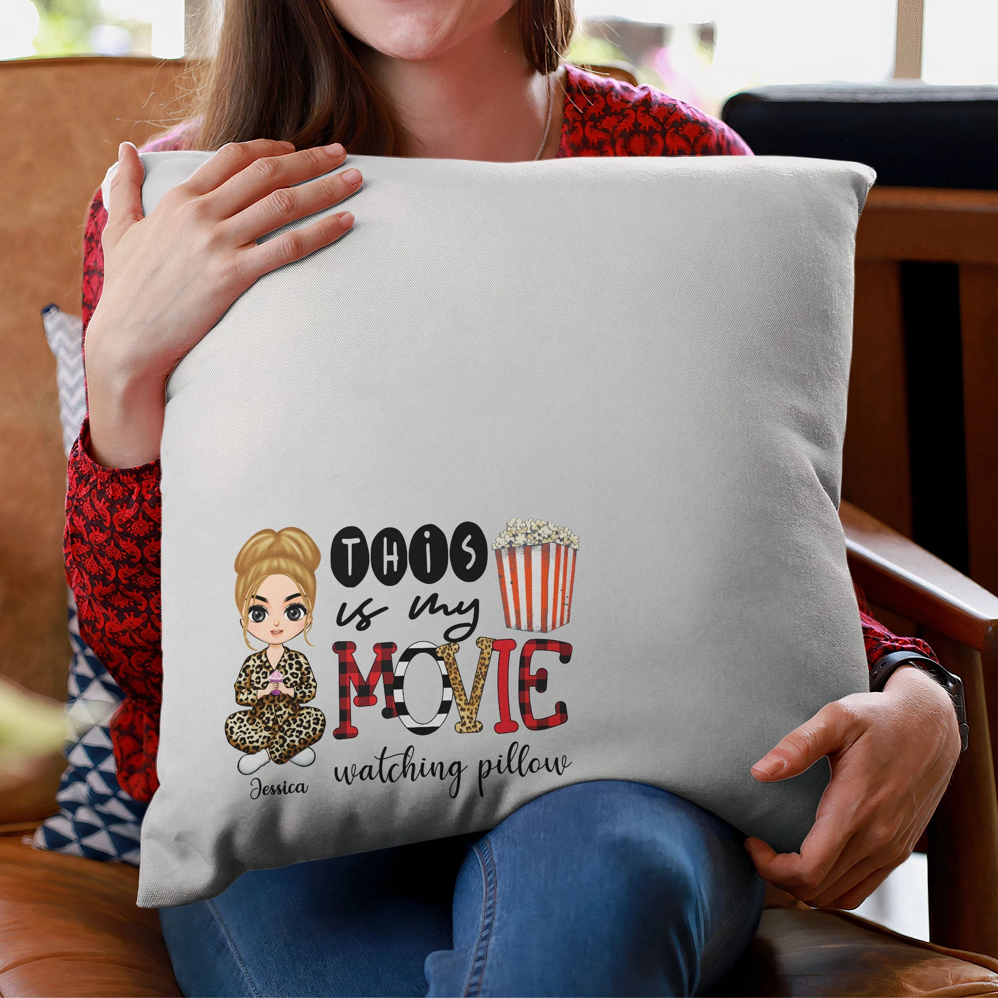 This Is My Movie Watching Pillow - Personalized Pillow (Insert Included) - Birthday, Christmas, New Year Gift For Her, Girl, Woman - Image 3