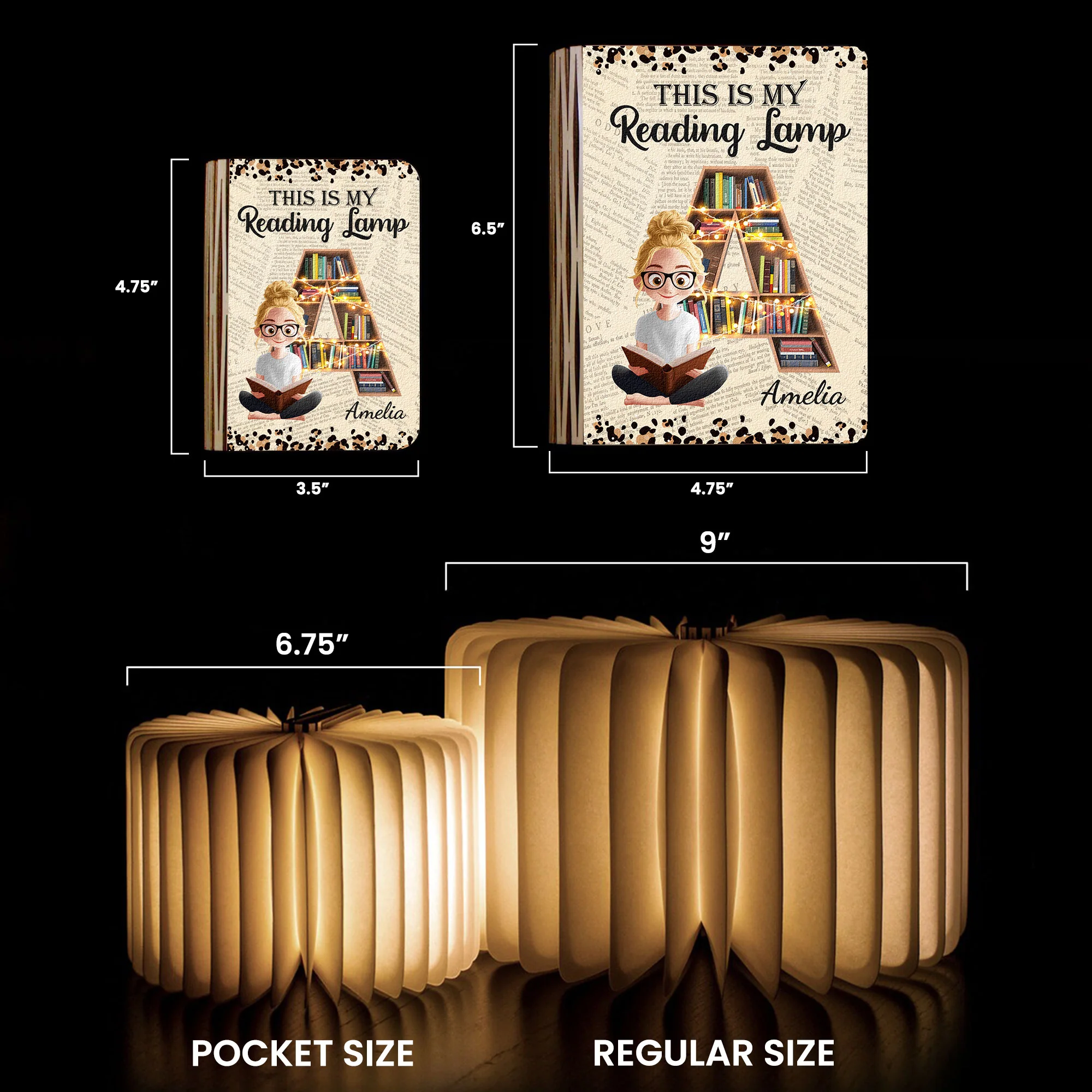 This Is My Reading Lamp - Personalized Book Lamp - Image 3