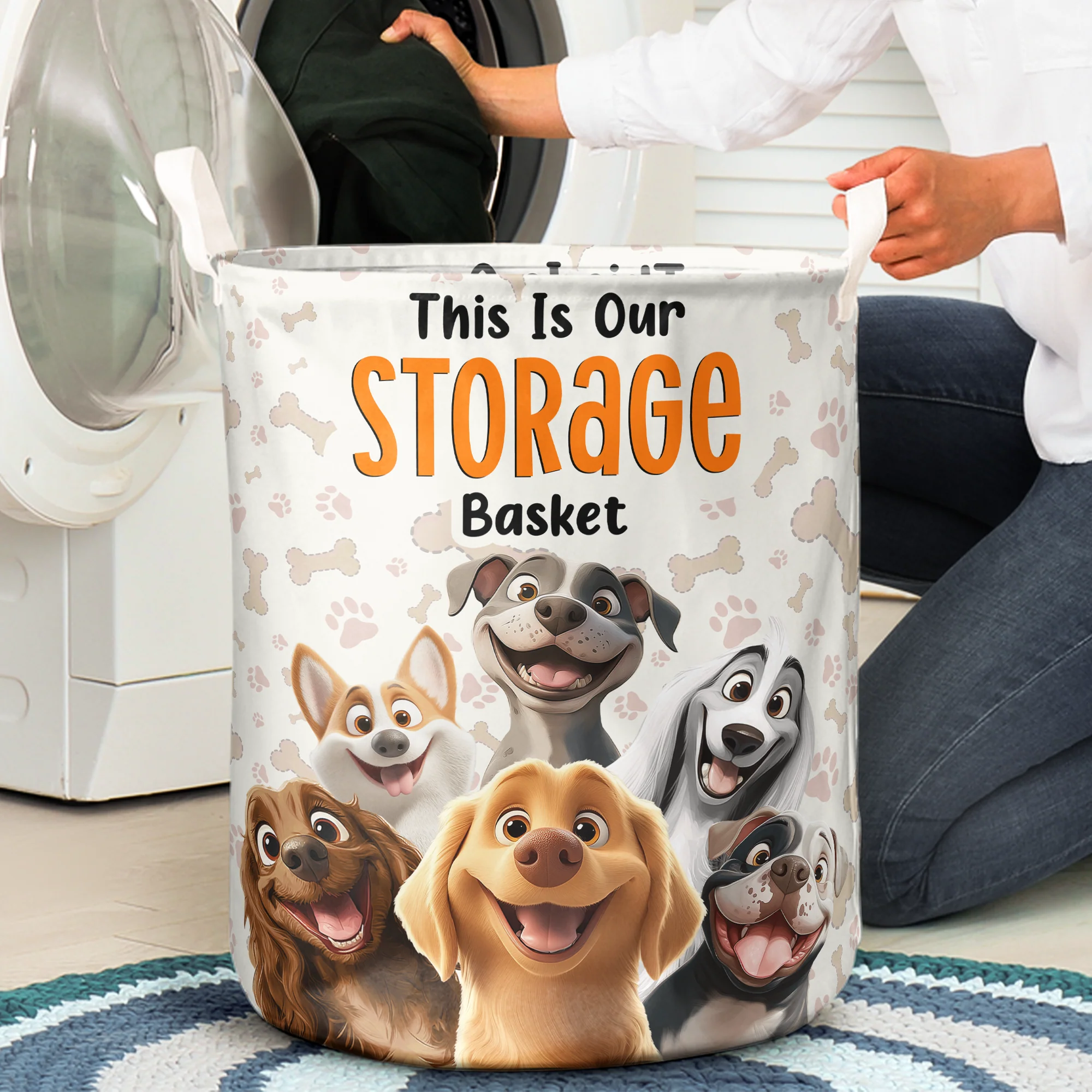This Is My Storage Basket Dog Lovers - Personalized Laundry Storage Basket - Image 3