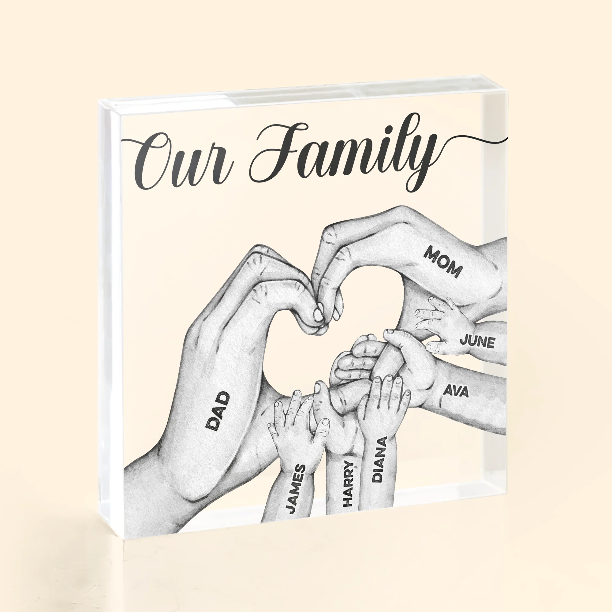 This Is Our Family - Personalized Custom Square-Shaped Acrylic Plaque