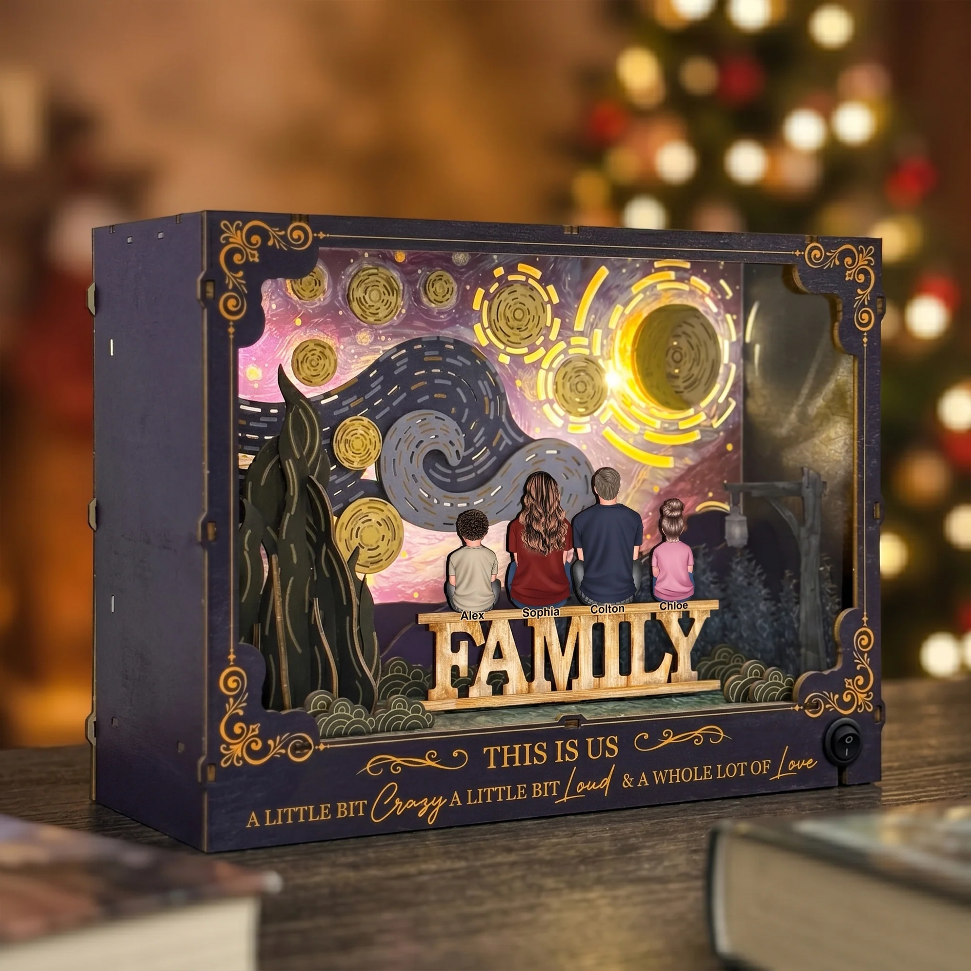 This Is Us A Little Bit Crazy A Little Bit Loud & A Whole Lot Of Love - Personalized DIY Book Nook Kit - Image 3