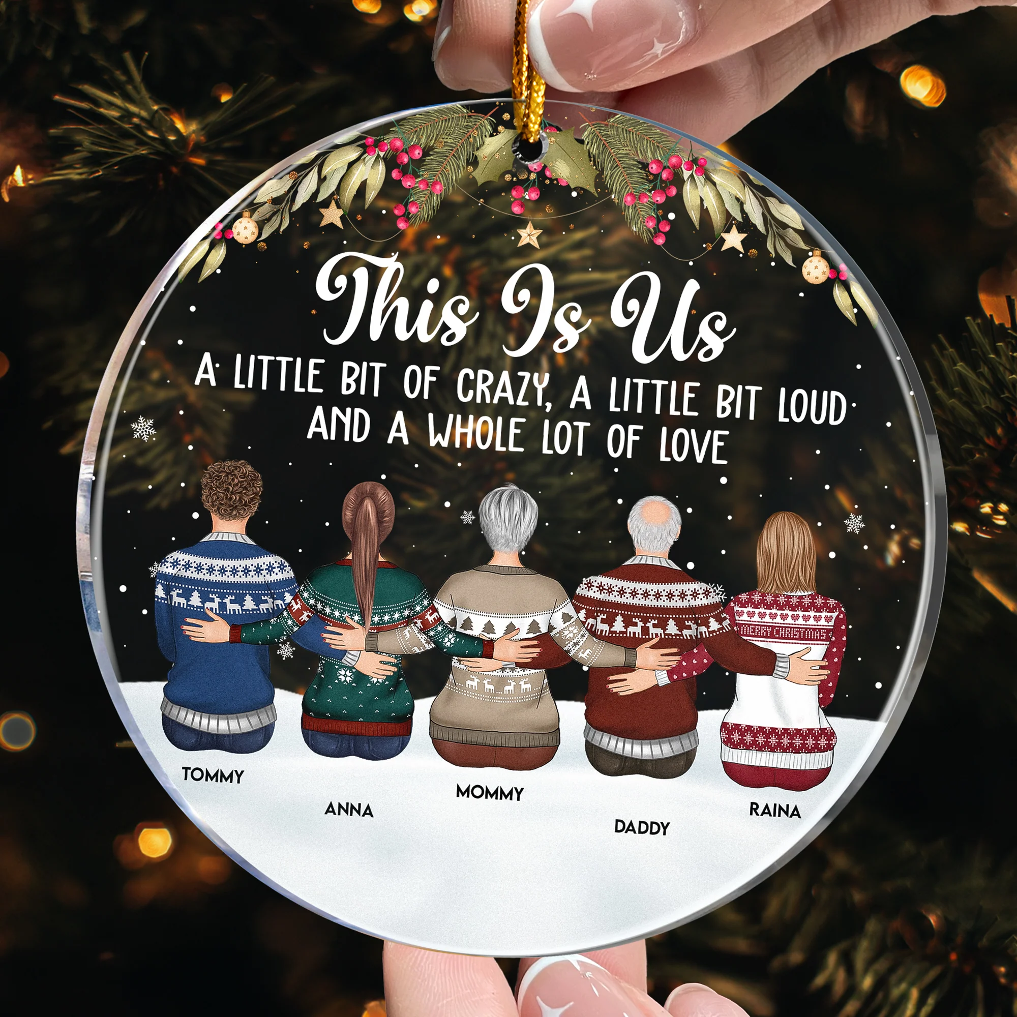 This Is Us, A Little Bit Of Crazy - Personalized Acrylic Ornament - Image 2
