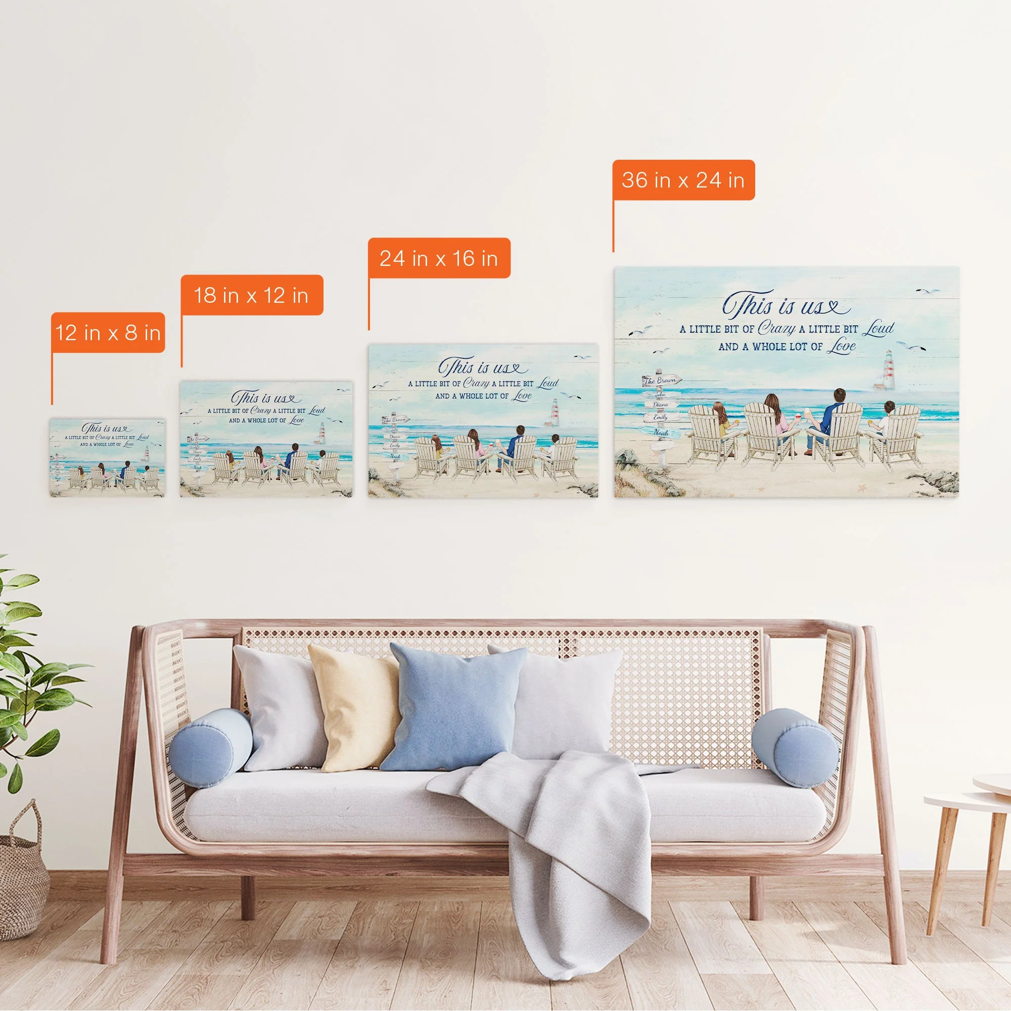This Is Us A Little Bit Of Crazy Whole Lot Of Love - Personalized Wrapped Canvas - Image 4