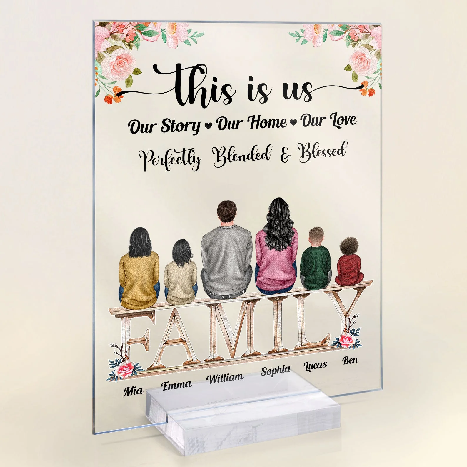 This Is Us, Our Story-Our Home-Our Love - Personalized Acrylic Plaque - Image 2