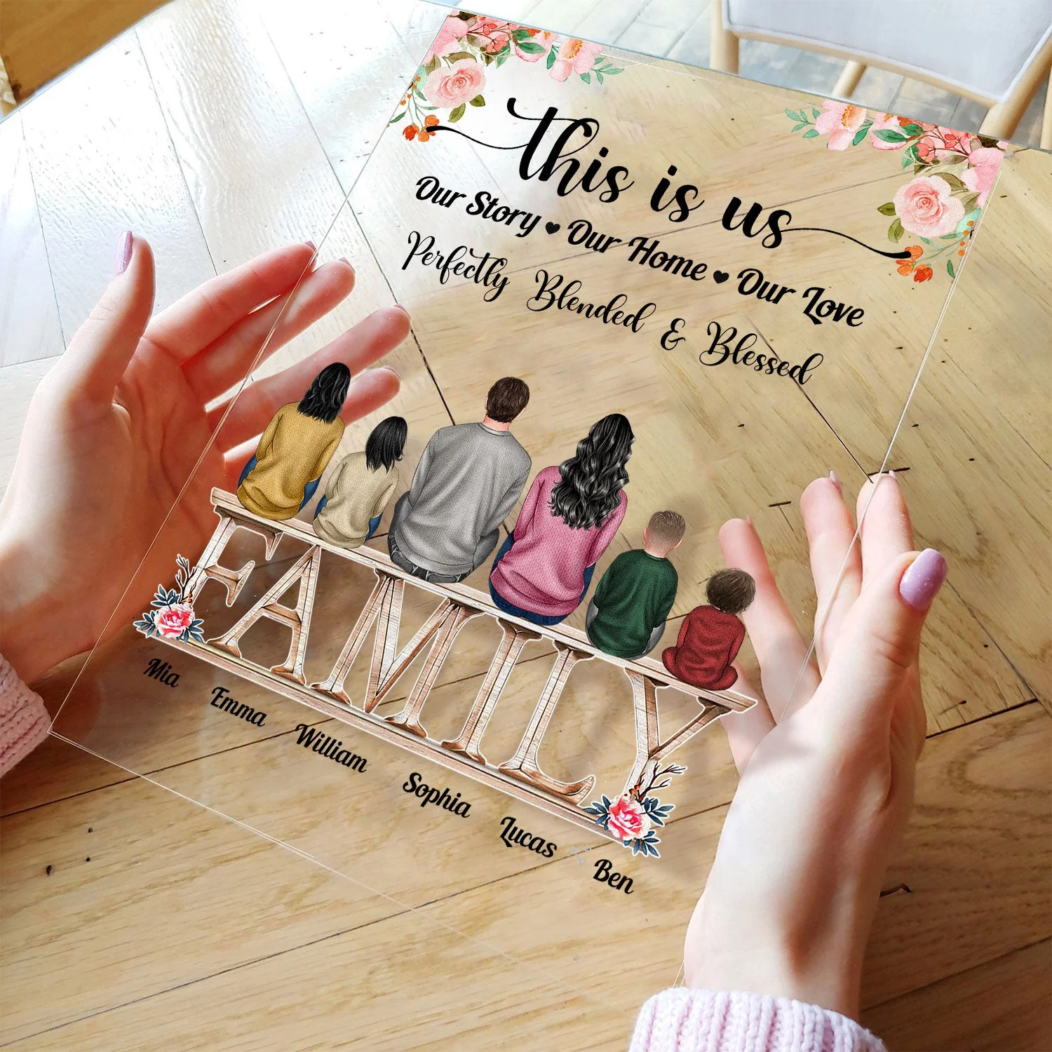 This Is Us, Our Story-Our Home-Our Love - Personalized Acrylic Plaque - Image 3