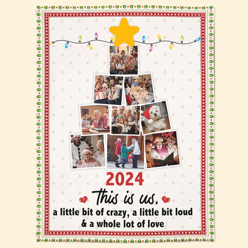 This Is Us Photo Family Christmas Tree - Personalized Photo Blanket - Image 10