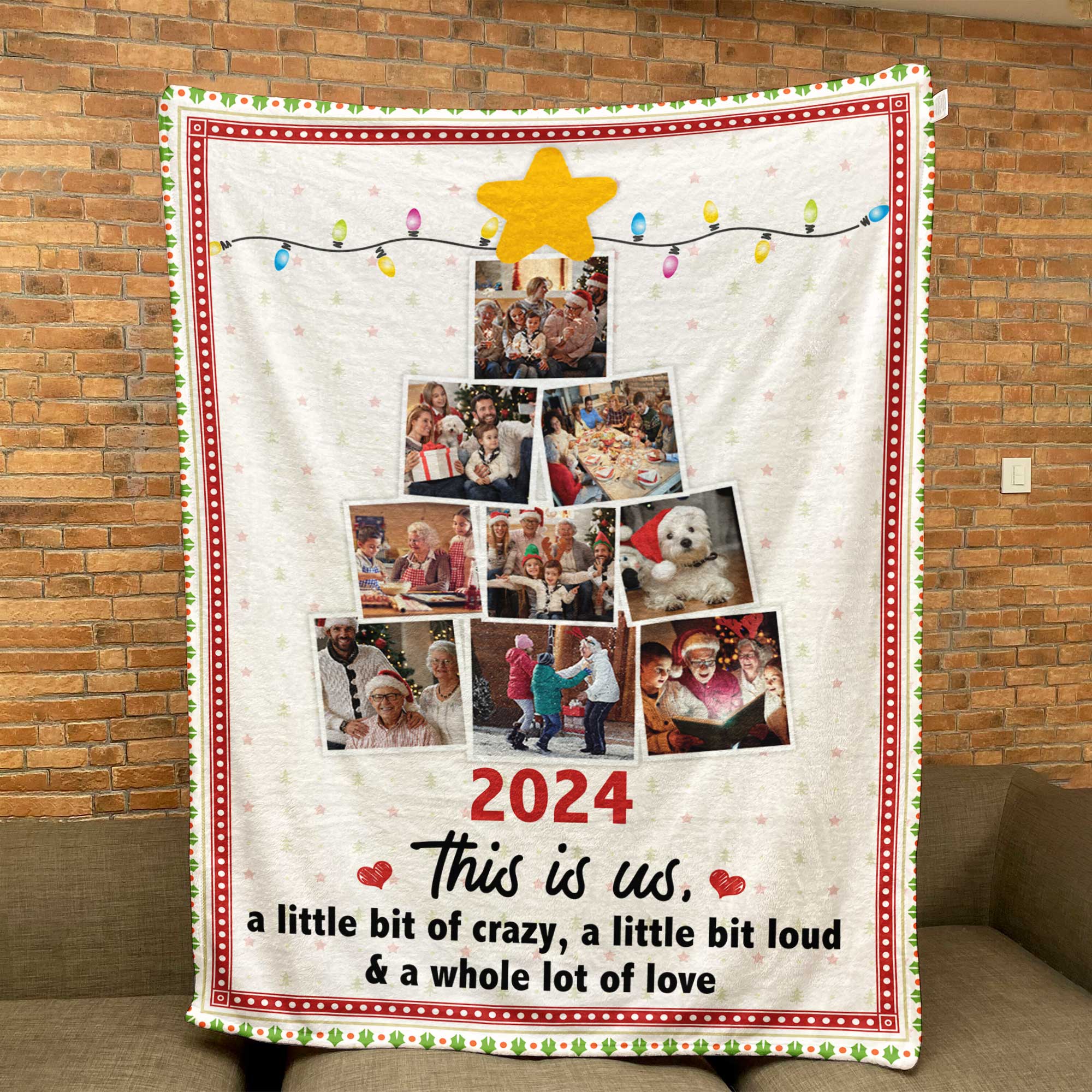 This Is Us Photo Family Christmas Tree - Personalized Photo Blanket - Image 2