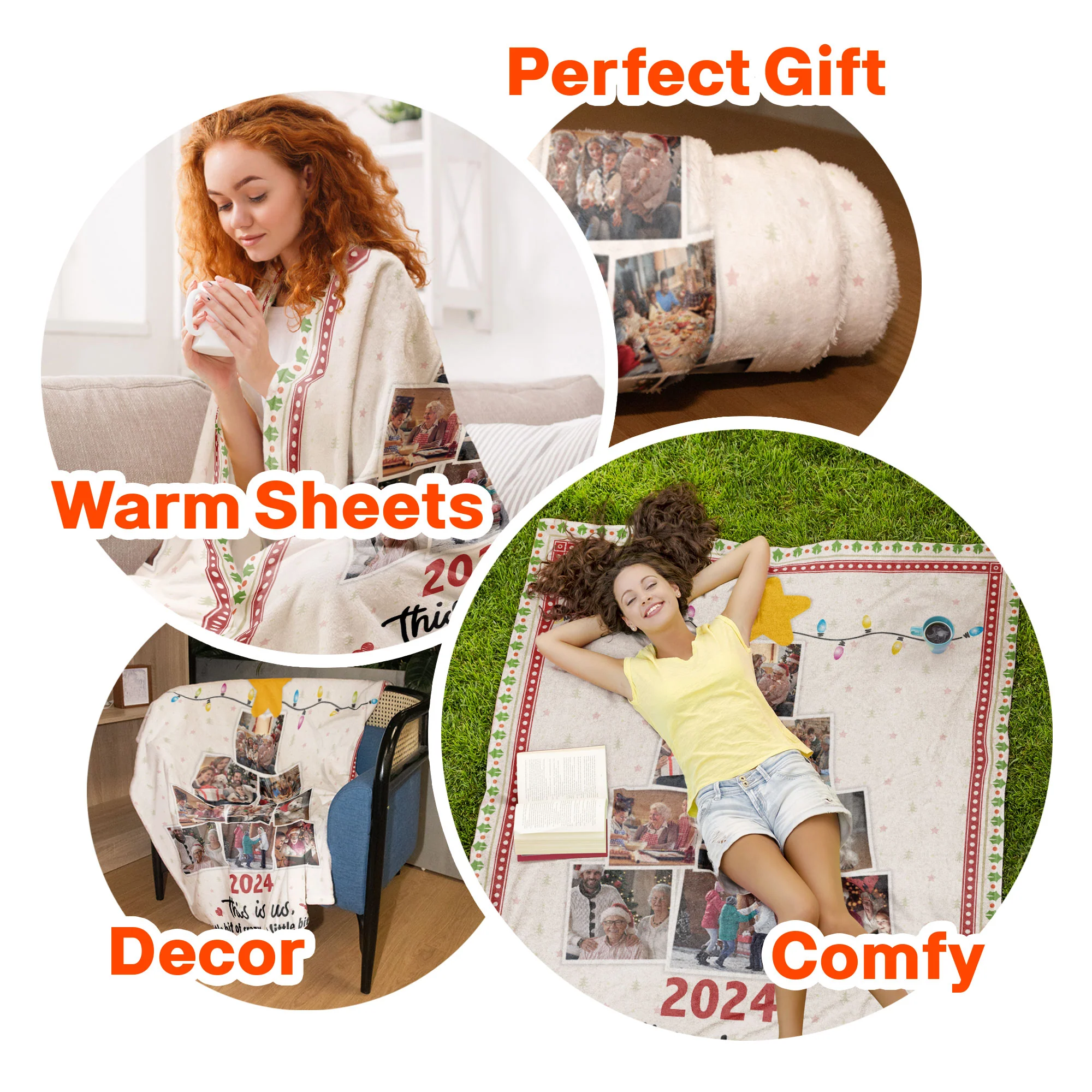 This Is Us Photo Family Christmas Tree - Personalized Photo Blanket - Image 9