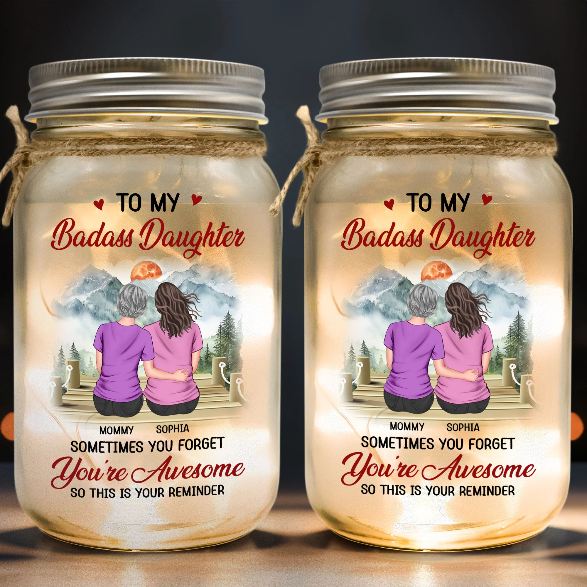 This Is Your Reminder My Daughter - Personalized Mason Jar Light - Image 4