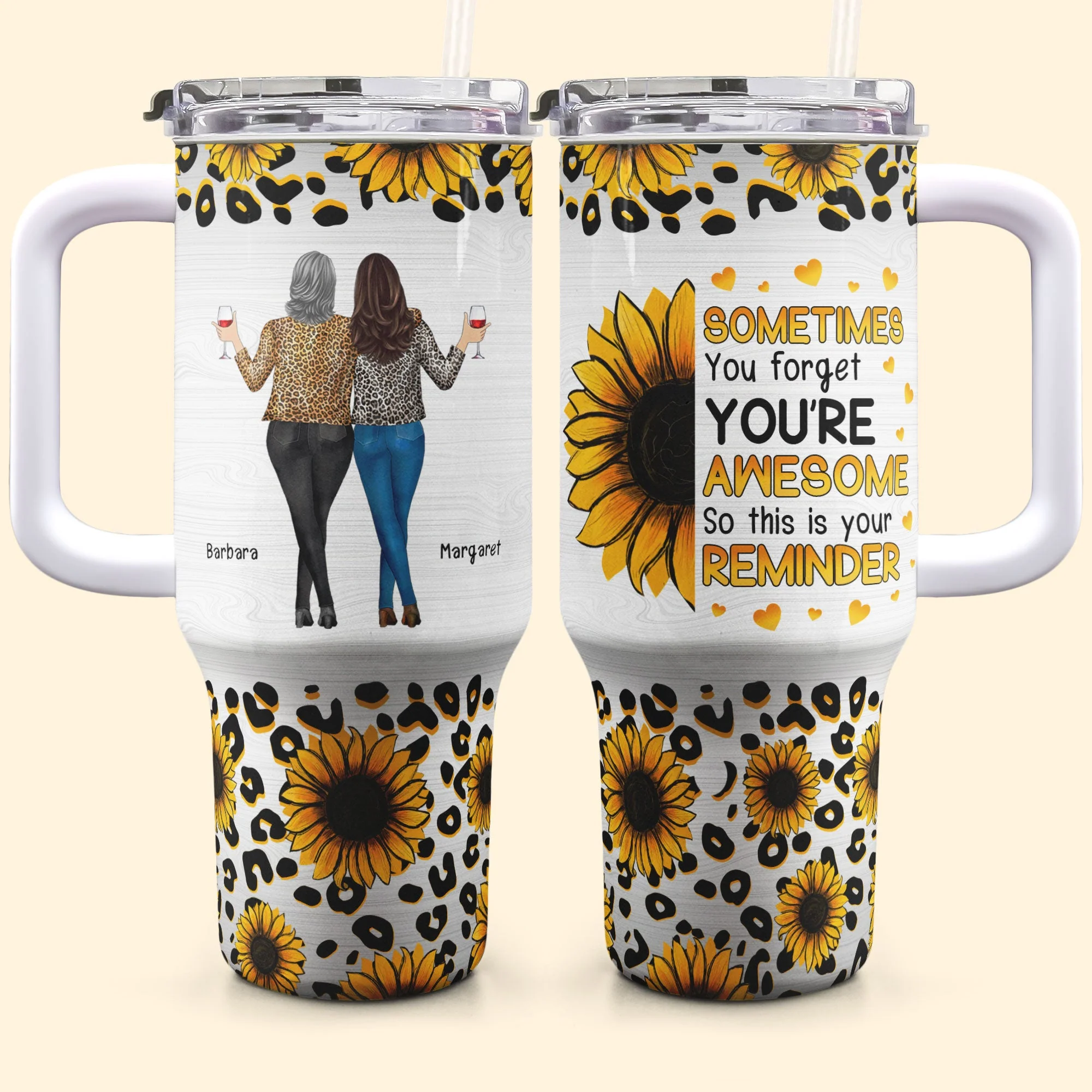 This Is Your Reminder Sunflower Mom Gift - Personalized 40oz Tumbler With Straw - Image 5