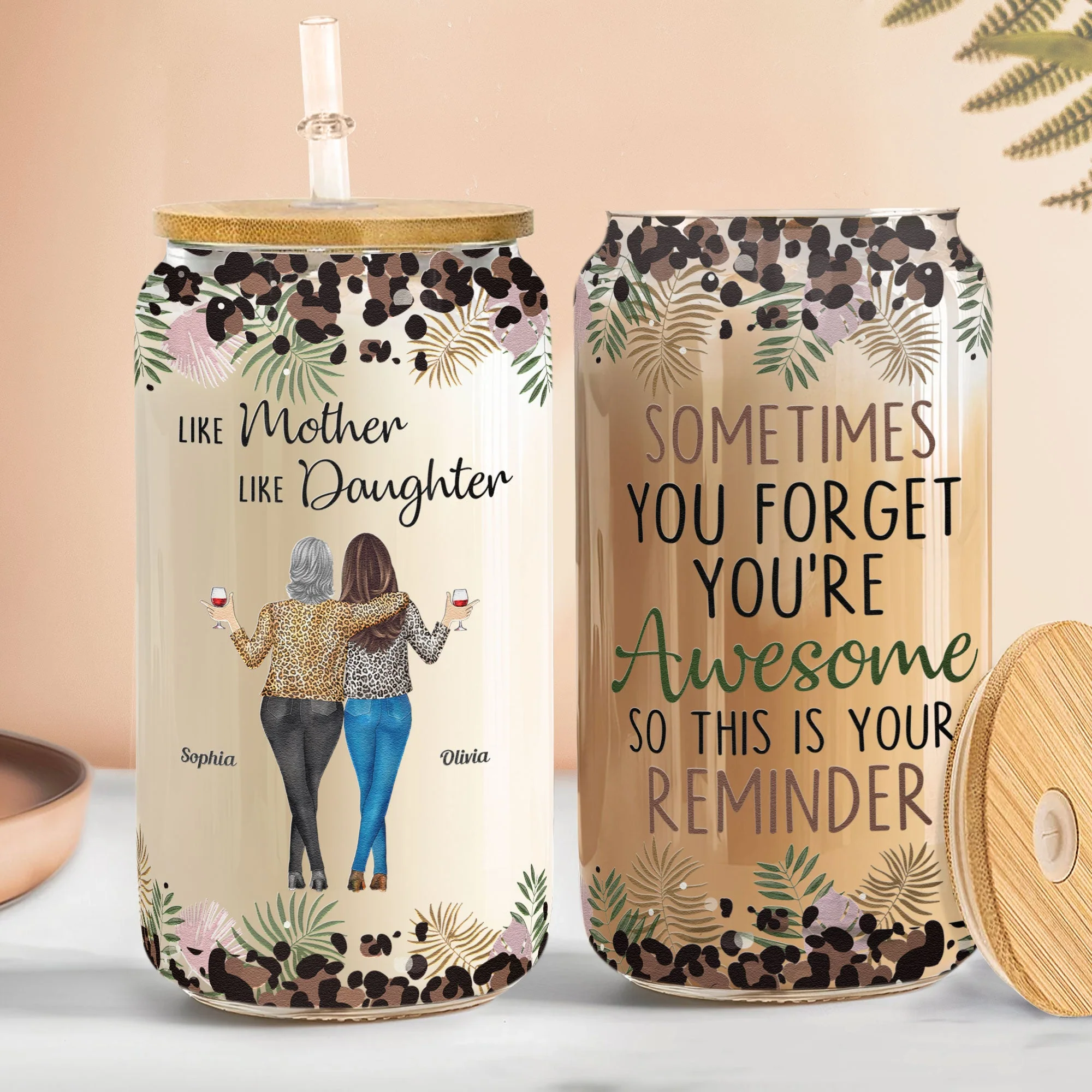 This Is Your Reminder That You're Awesome - Personalized Clear Glass Cup - Image 4