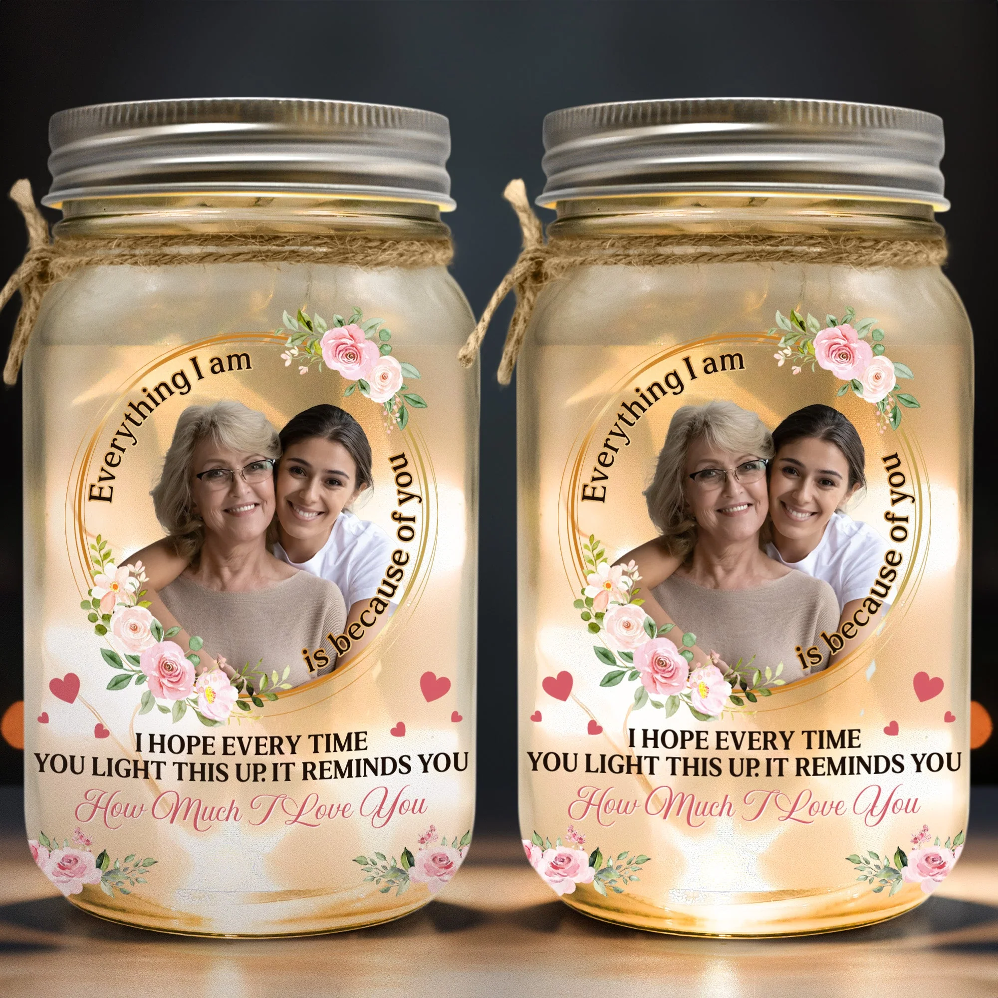 This Light Reminds You How Much I Love You - Perso alized Photo Mason Jar Light - Image 2