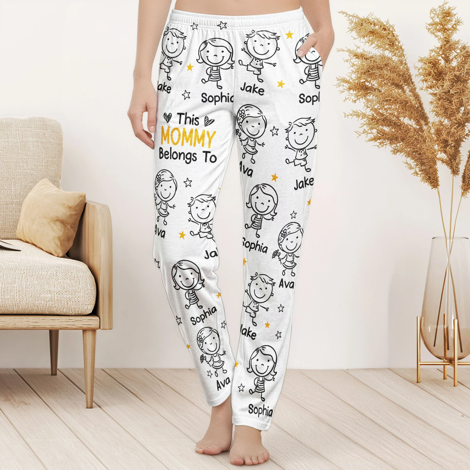 This Mommy Belongs To Doodle - Personalized Sweatpants, Lounge Pants With Pockets - Image 7