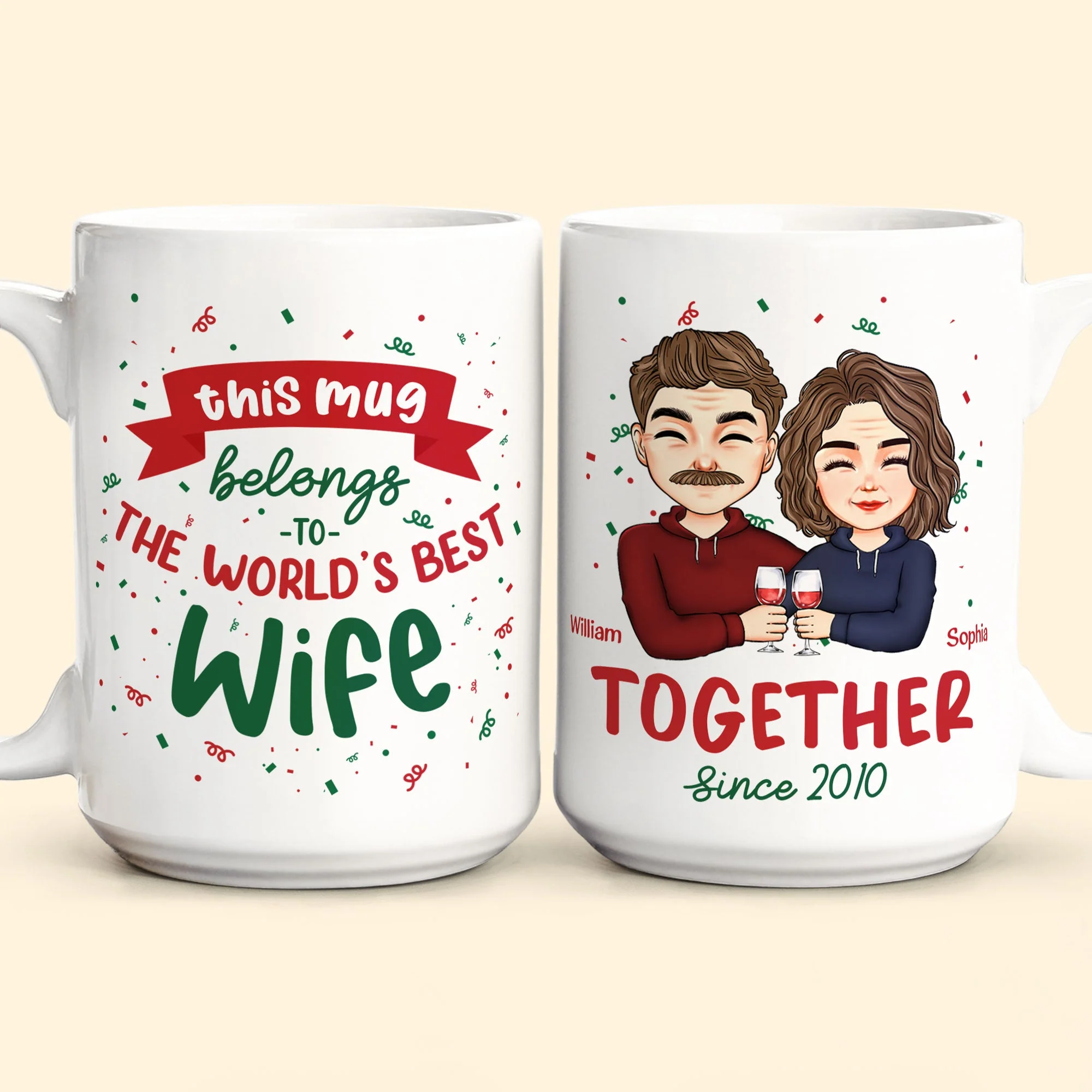 This Mug Belongs To The World's Best Wife - Personalized Mug - Image 2