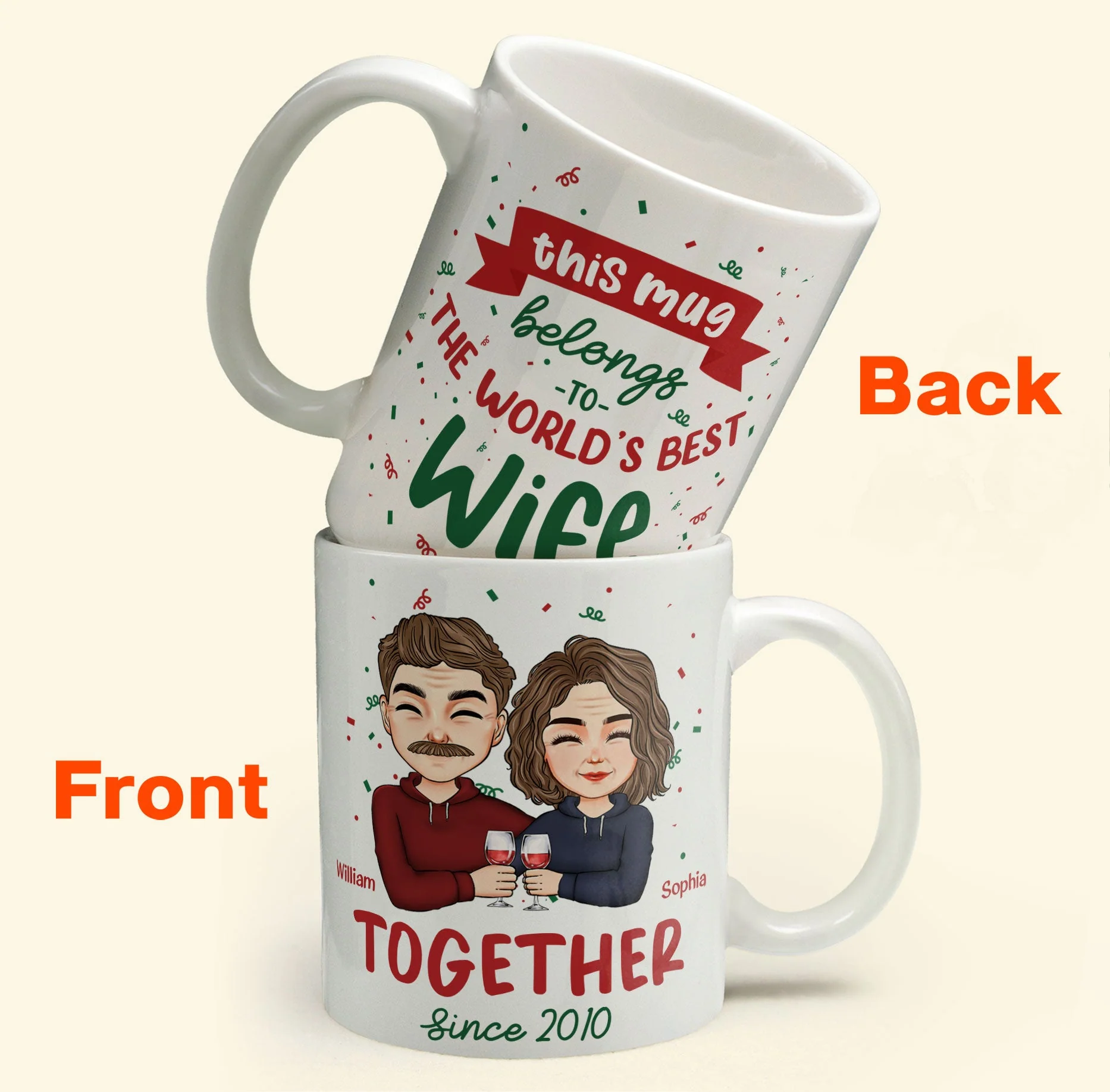 This Mug Belongs To The World's Best Wife - Personalized Mug - Image 3