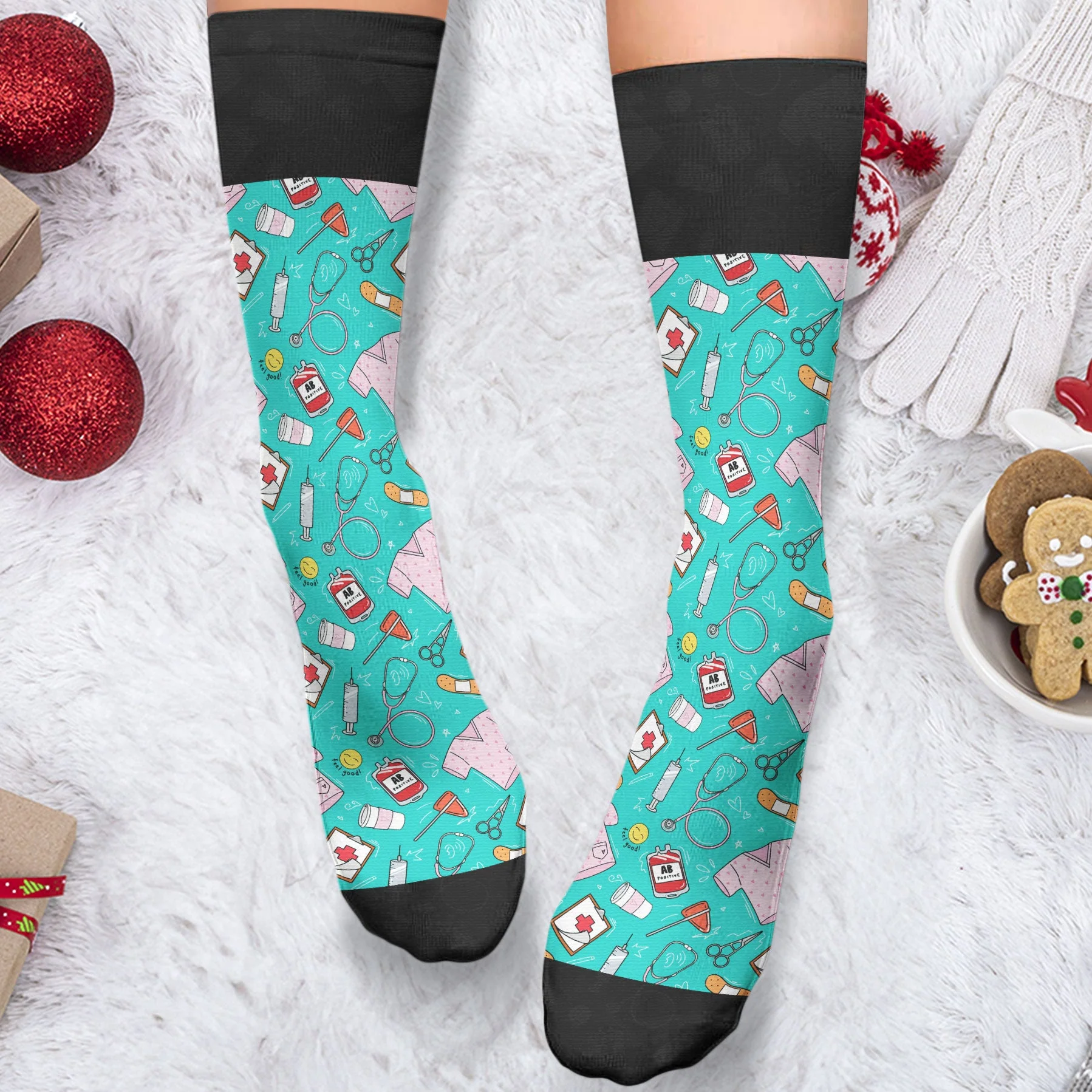 This Nurse Is Off Duty - Personalized Crew Socks - Image 3