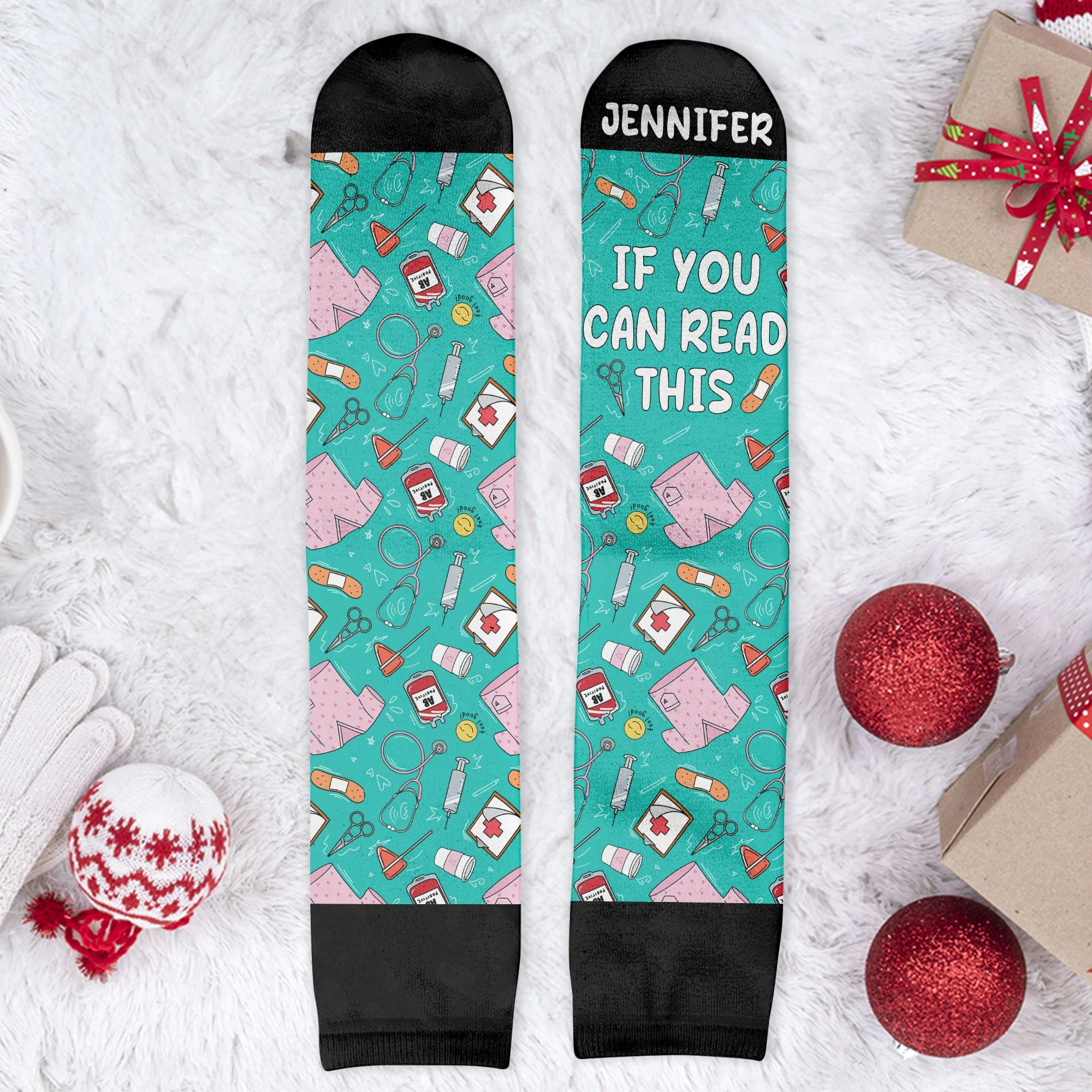 This Nurse Is Off Duty - Personalized Crew Socks - Image 5