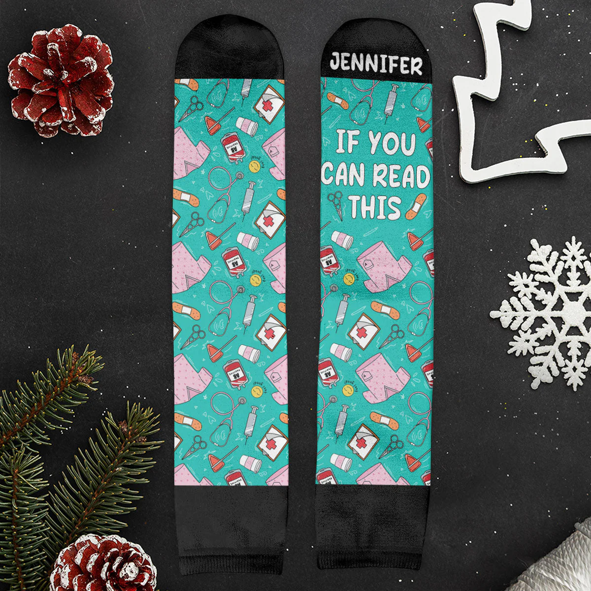 This Nurse Is Off Duty - Personalized Crew Socks - Image 6