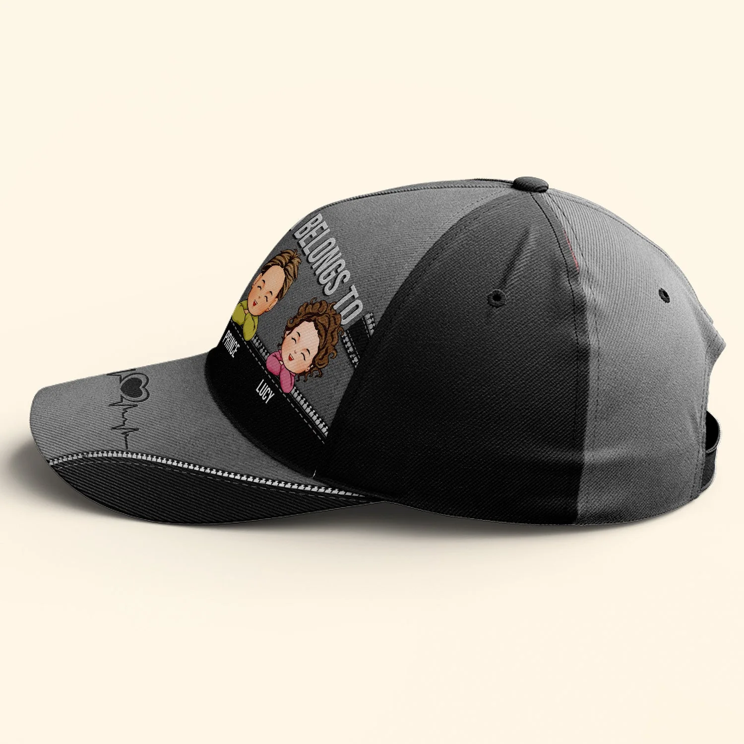 This Papa Belongs To - Personalized Classic Cap - Image 2