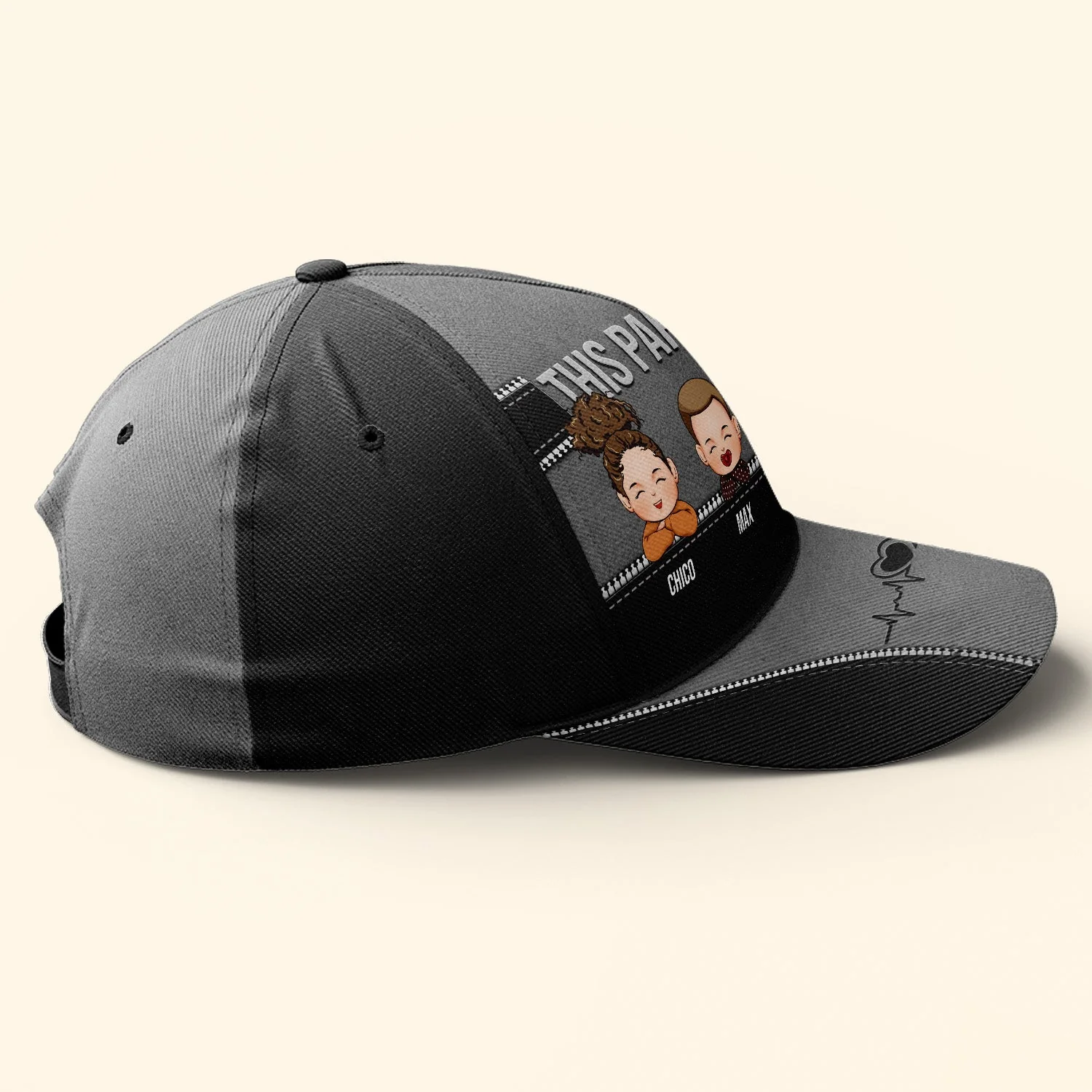 This Papa Belongs To - Personalized Classic Cap - Image 3
