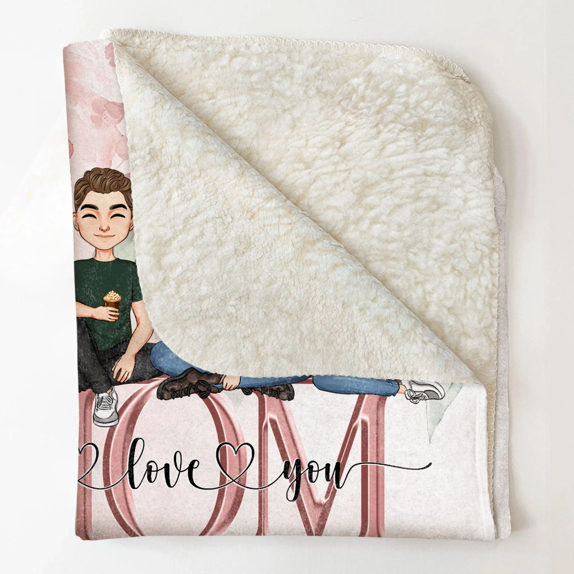 This Reminds You How Much We Love You - Cartoon Version - Personalized Blanket - Image 4