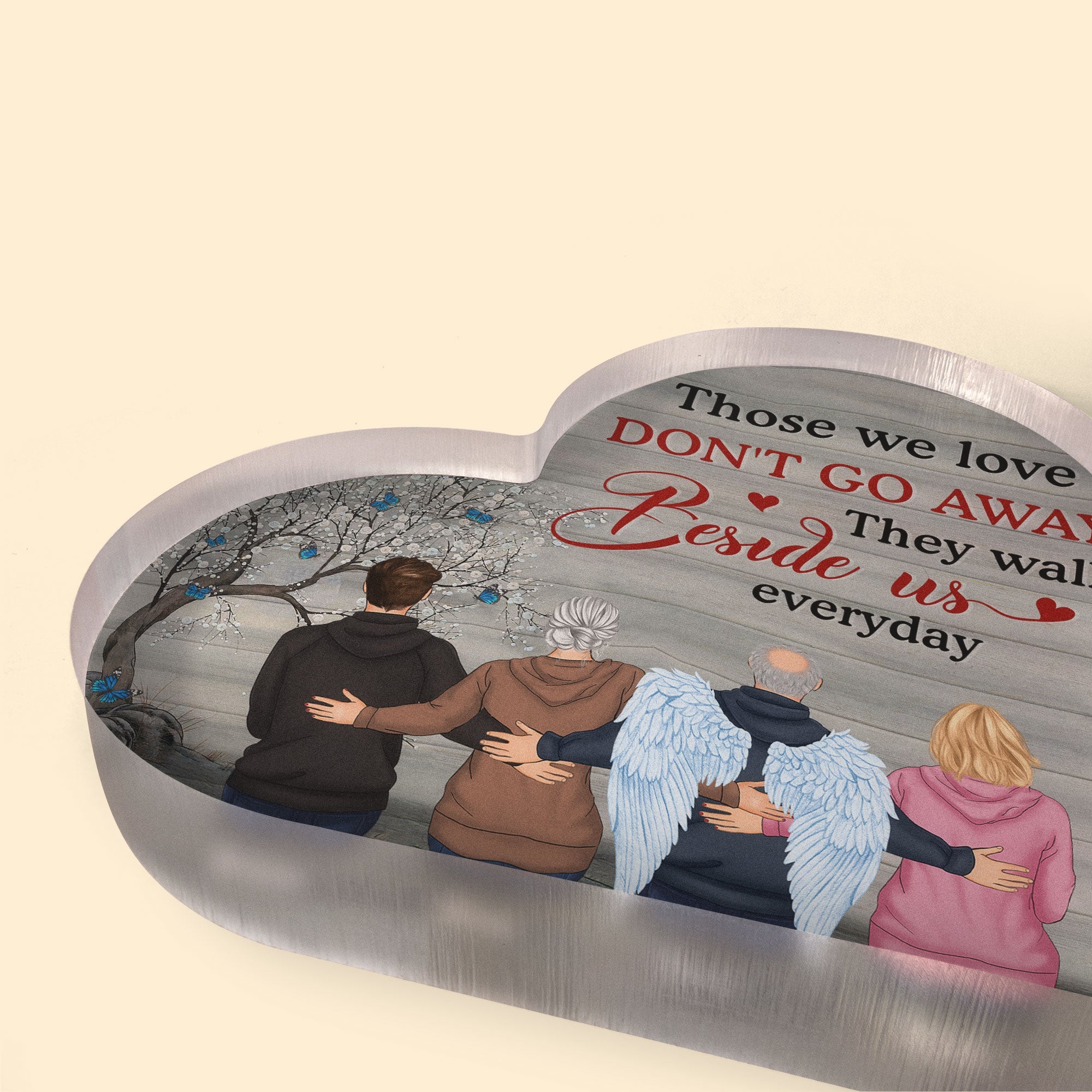 Those We Love Are Beside Us Everyday - Personalized Heart Shaped Acrylic Plaque - Image 3