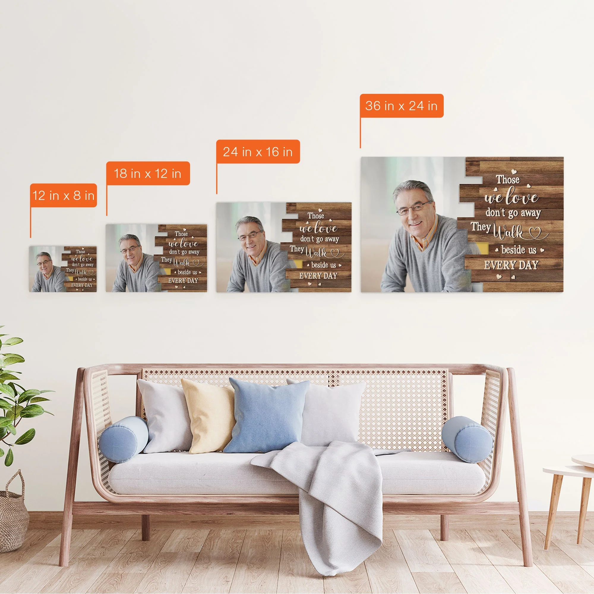 Those We Love Don't Go Away - Personalized Photo Wrapped Canvas - Image 4