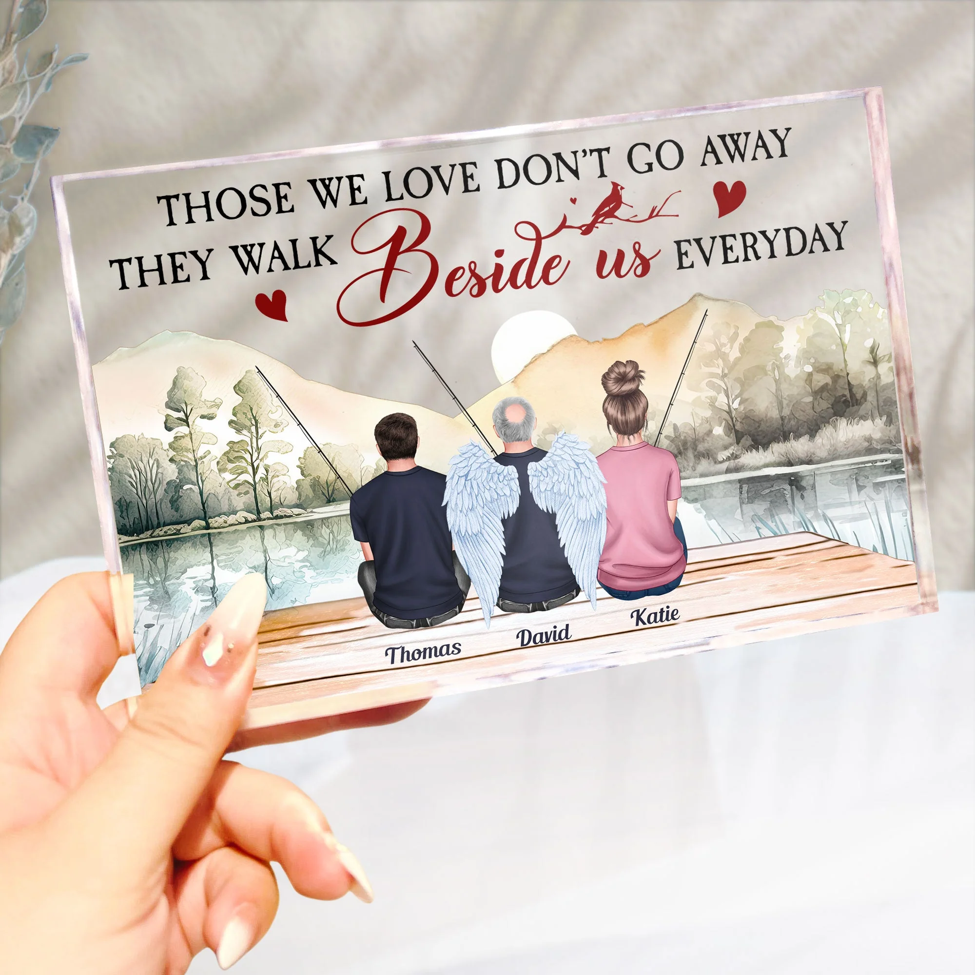Those We Love Don't Go Away - Personalized Rectangle Acrylic Plaque - Image 2