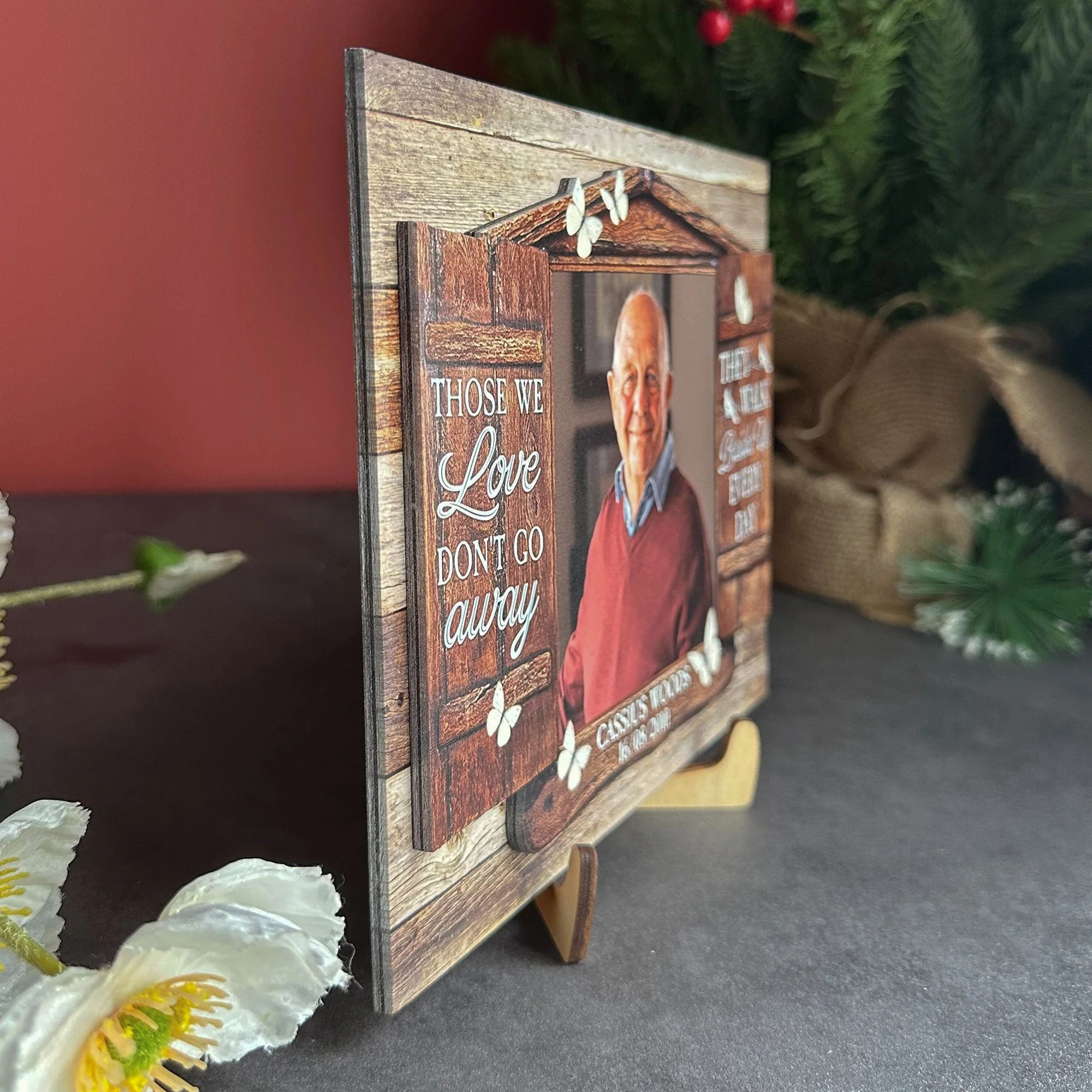 Those We Love Don't Go Away - Personalized Wooden Photo Plaque - Image 2