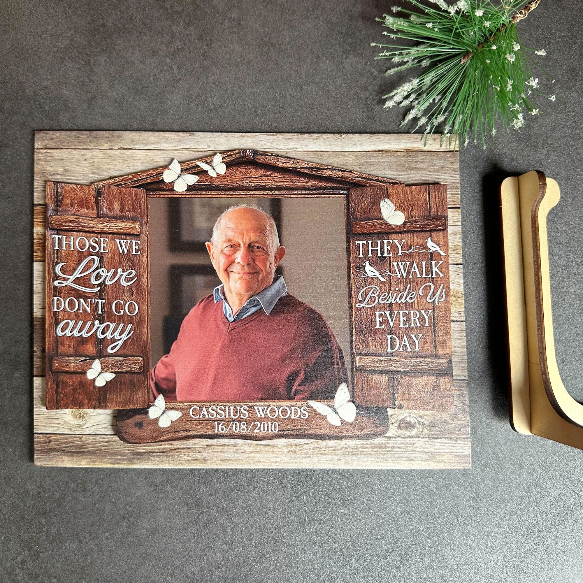 Those We Love Don't Go Away - Personalized Wooden Photo Plaque - Image 5