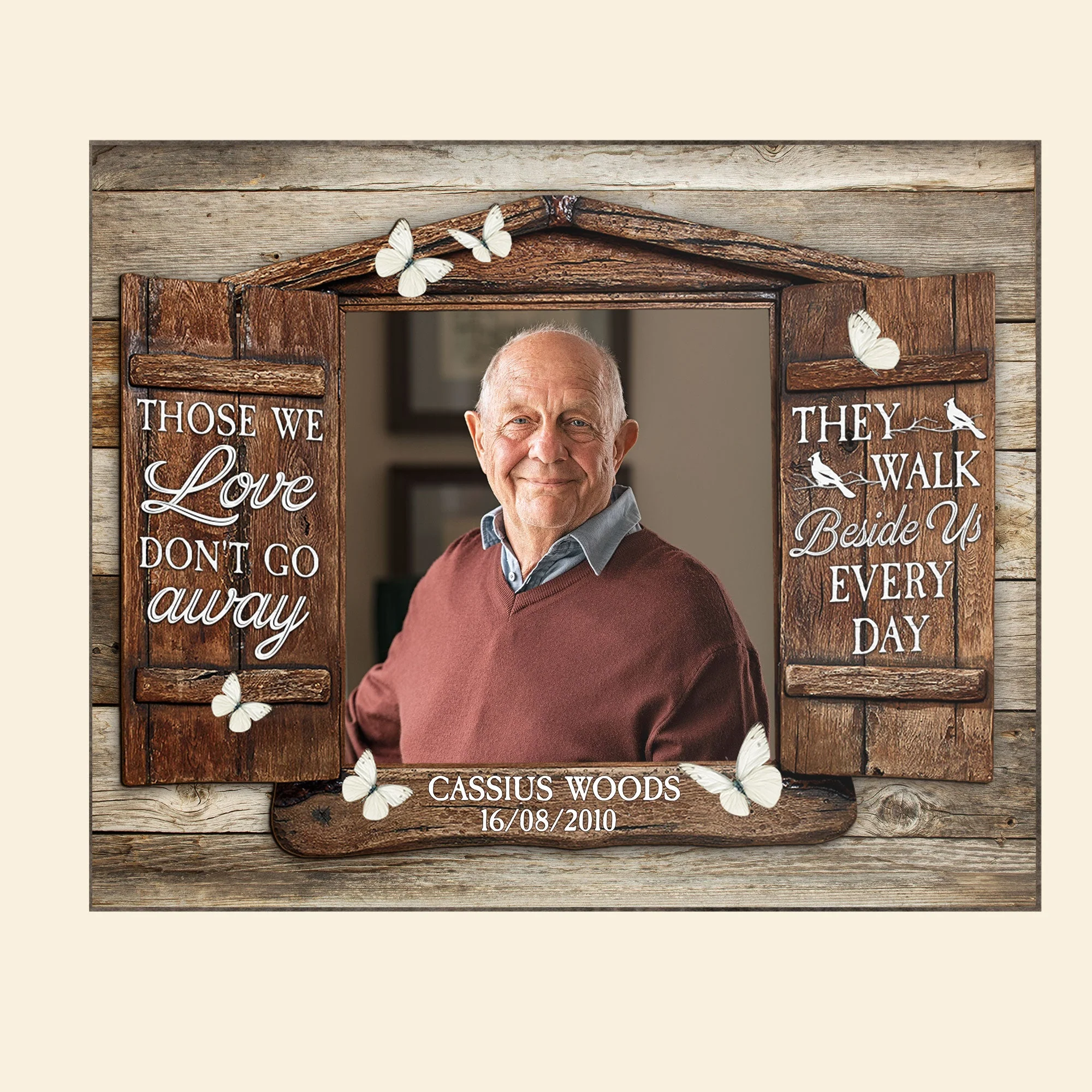 Those We Love Don't Go Away - Personalized Wooden Photo Plaque - Image 6