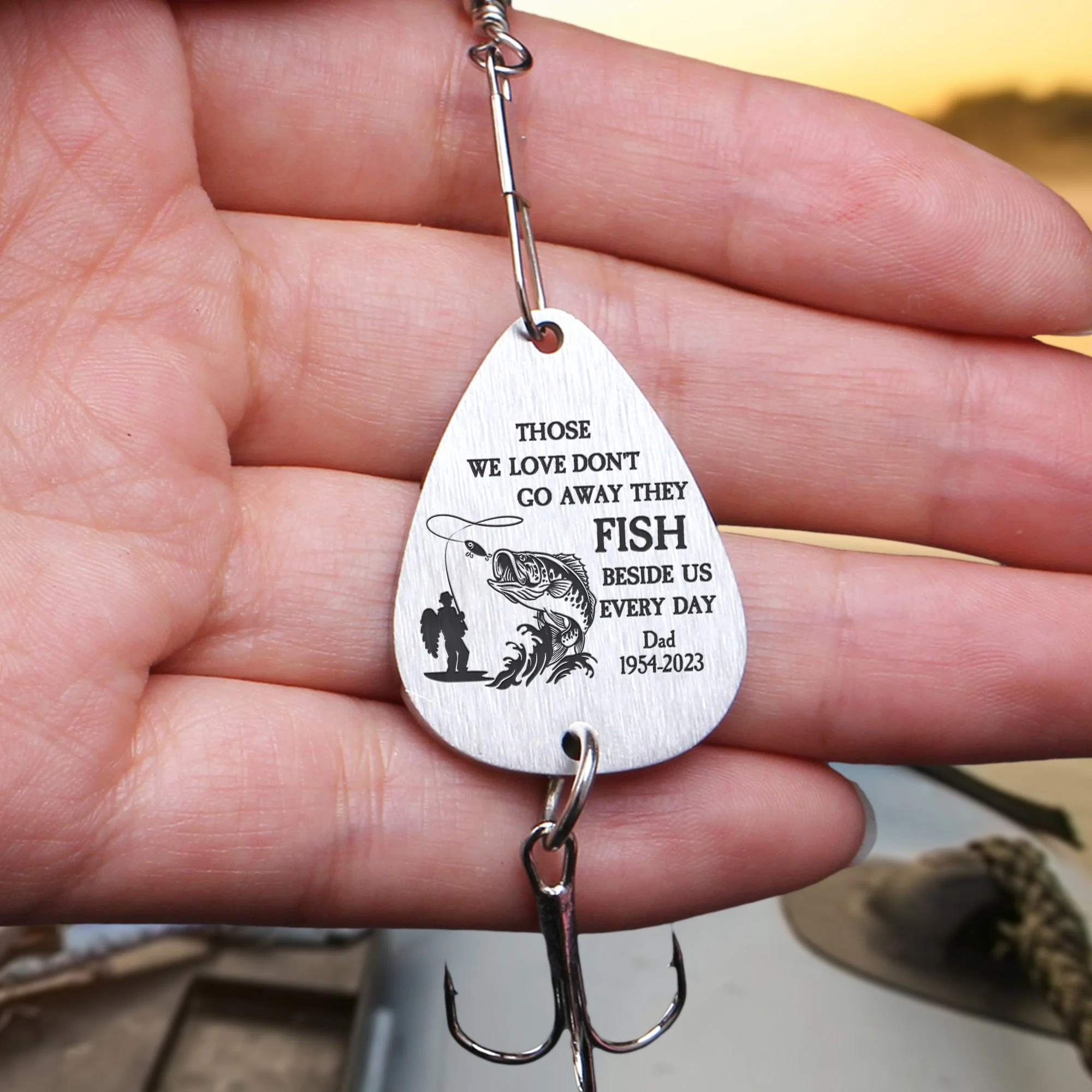 Those We Love Don't Go Away They Fish Beside Us - Personalized Fishing Lure Keychain - Image 4