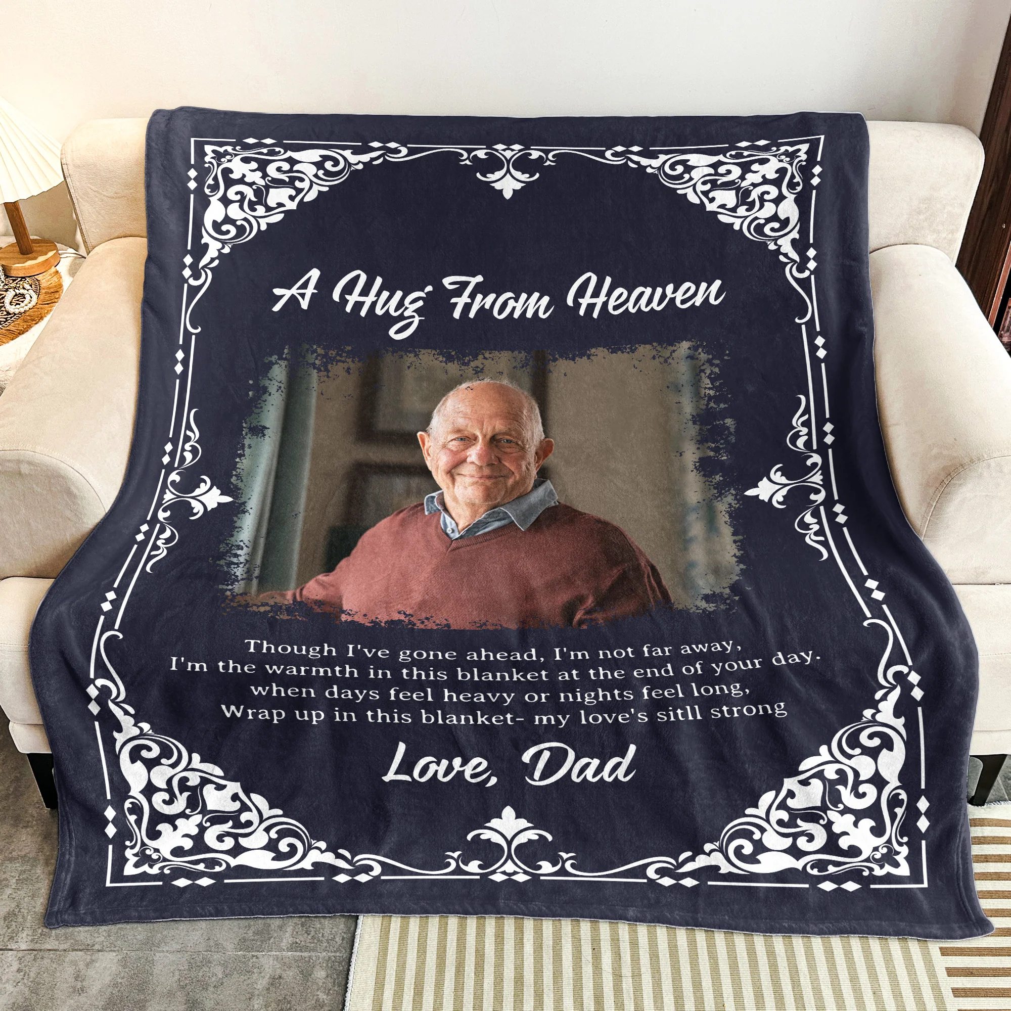 Though I've Gone Ahead, I'm Not Far Away - Personalized Photo Blanket - Image 4