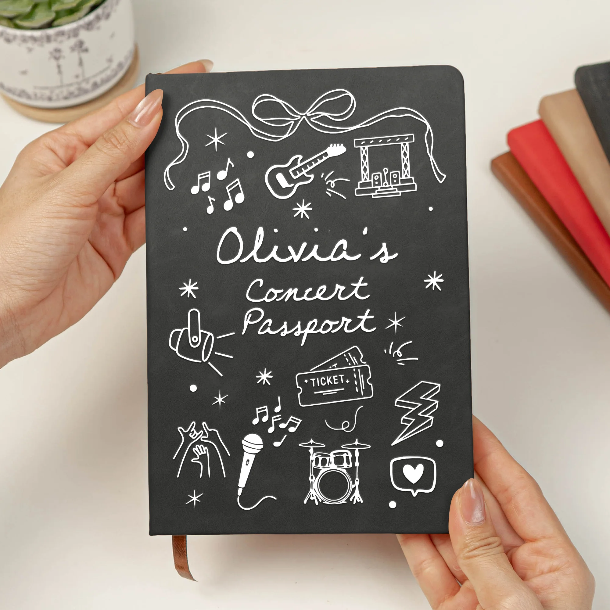 Ticket Keepsake Concert Souvenir Journal For Music Lovers, Daughter, Friends - Personalized Leather Journal - Image 3