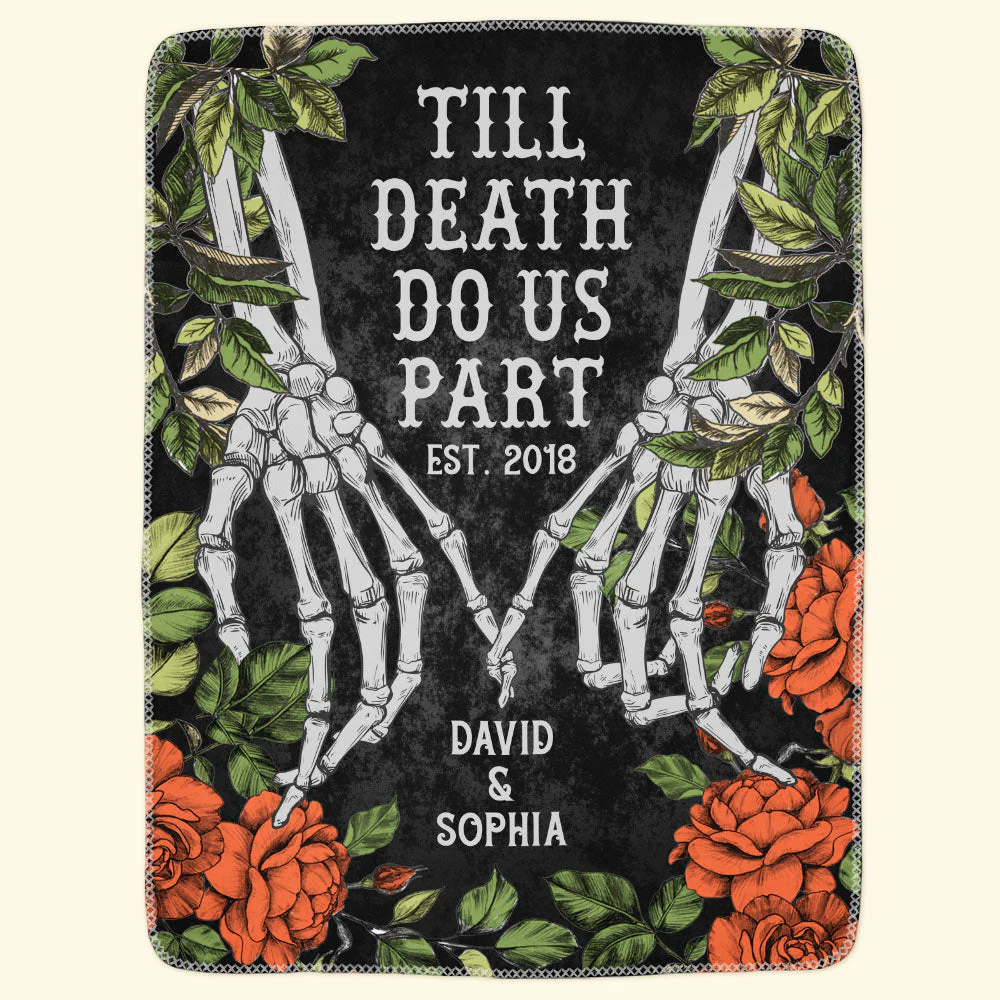 Till Death Do Us Part - Personalized Couple Blanket - Image 3