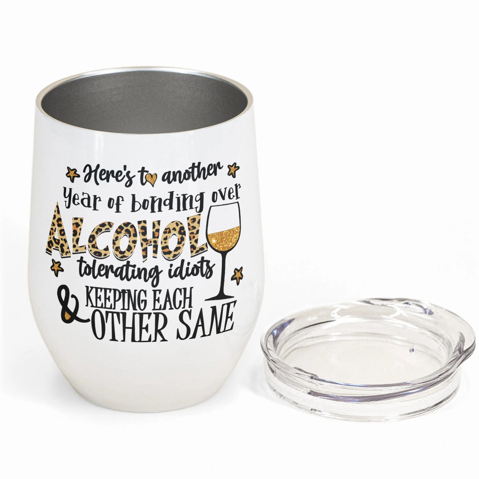 To Another Year Of Bonding - Personalized Wine Tumbler - Gift For Friends, Wine Sisters, Hangover Friends - Image 3
