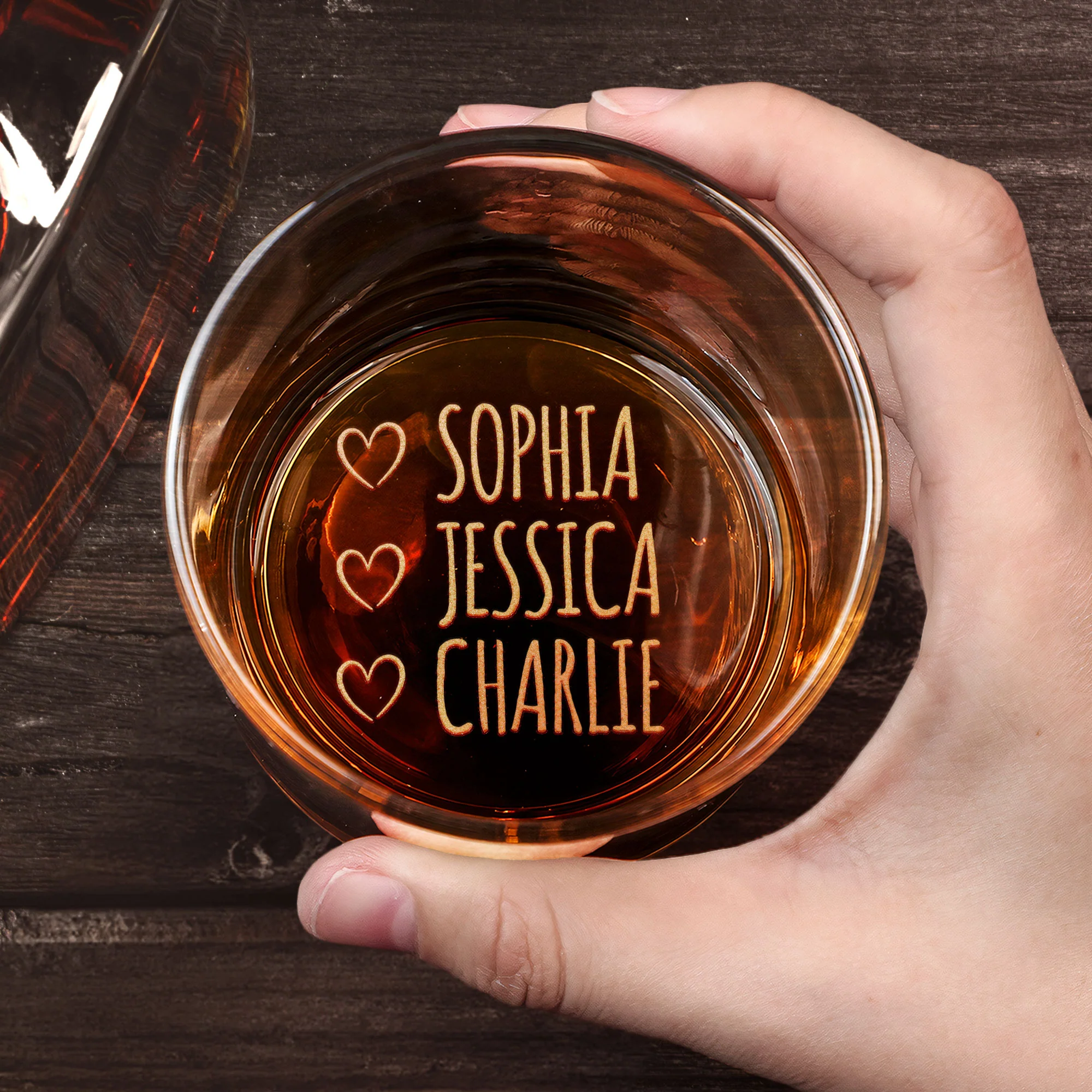 To Dad From The Reasons You Drink - Custom Kids' Names - Personalized Whiskey Glass - Image 3