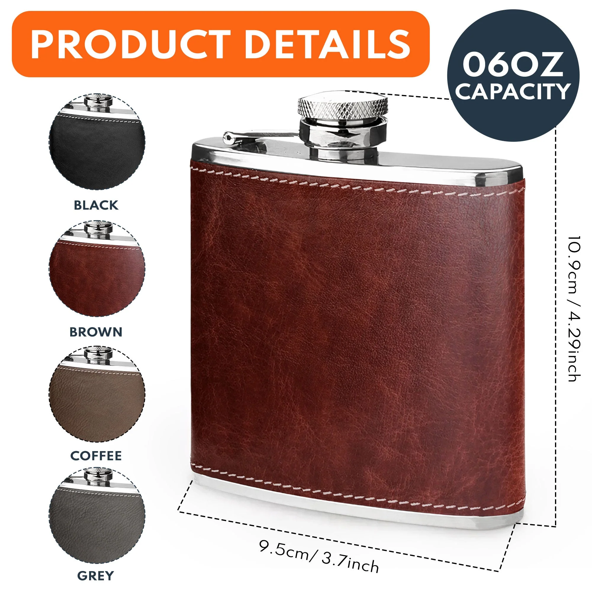 To Dad From The Reasons You Drink - Personalized Leather Flask - Image 6