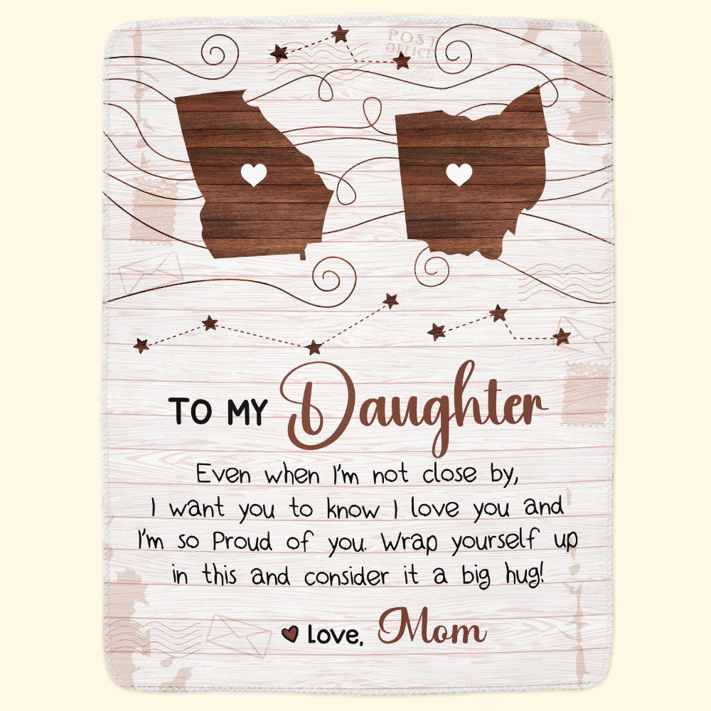To Daughter, Son - Consider It A Big Hug - Custom States - Personalized Blanket - Image 7