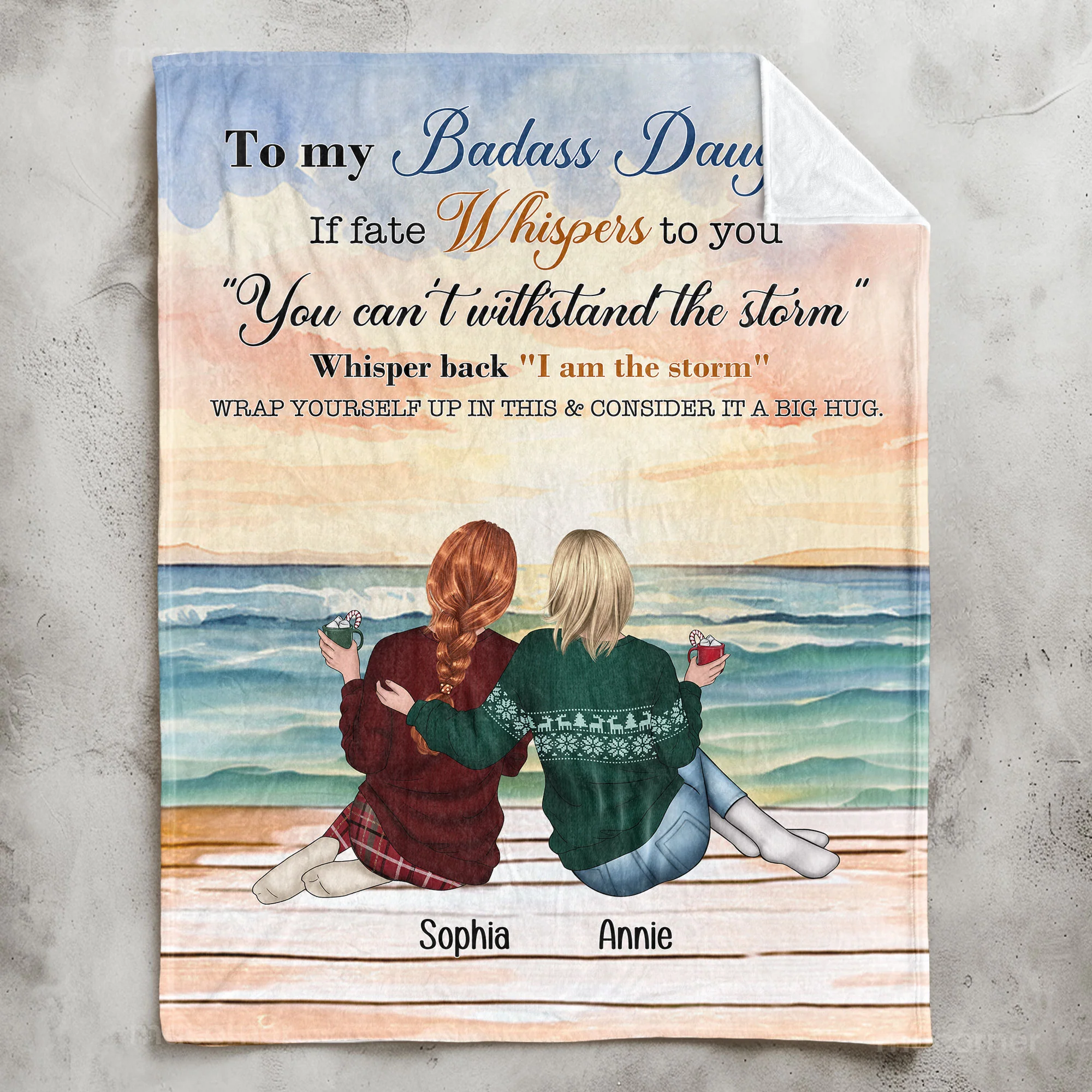 To Daughter Whisper Back I Am The Storm - Personalized Blanket - Image 2
